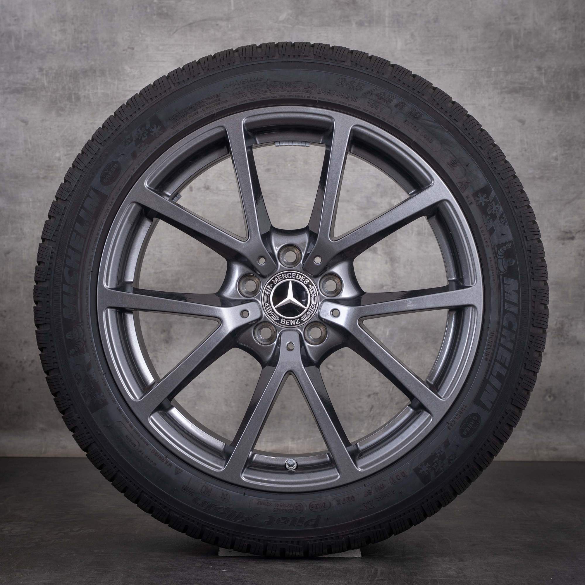 Original Mercedes Benz CLE Winterräder 18 Zoll W236 Felgen A2364010300 tremolit grey glanz