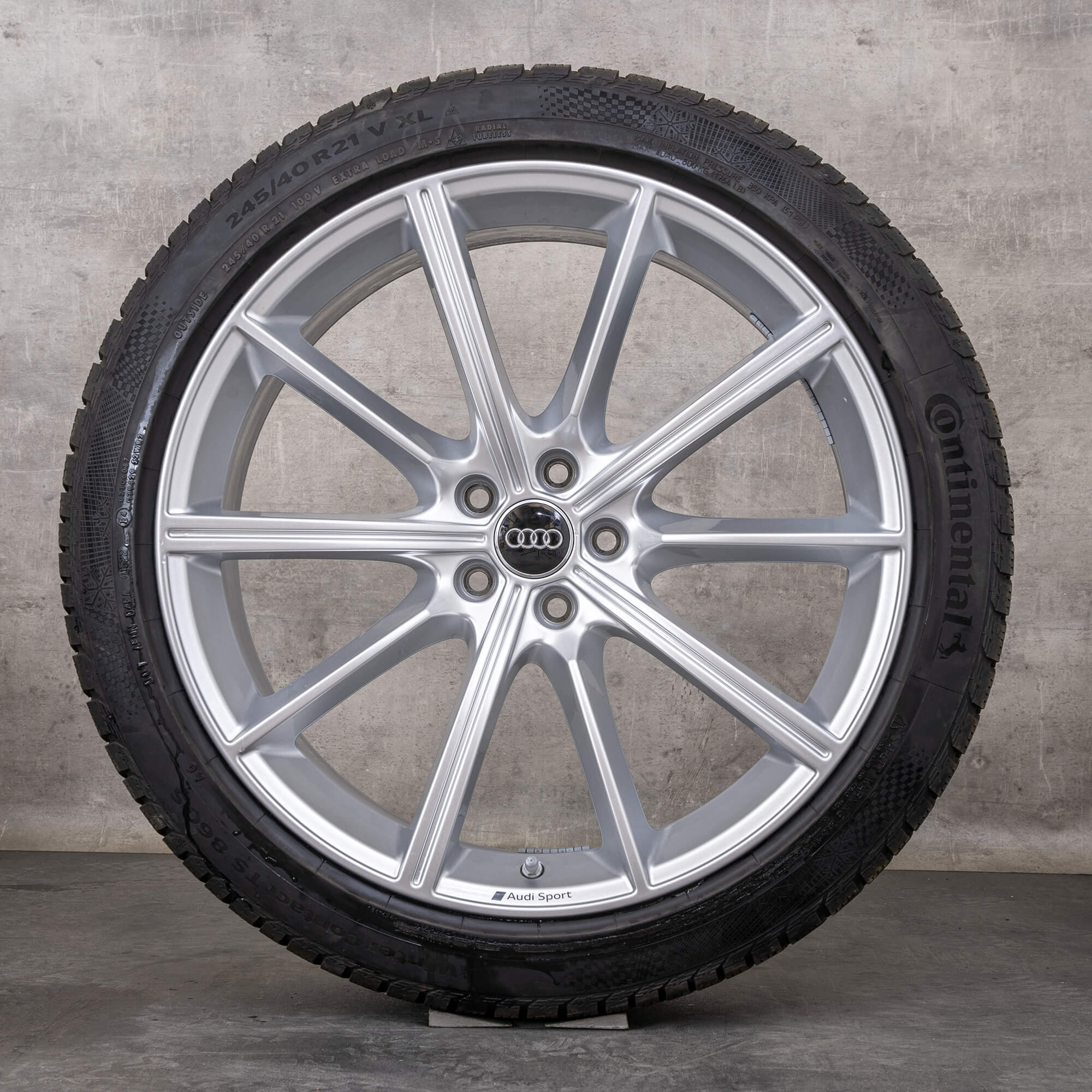 Originale Audi RS6 RS7 vinterhjul 21 tommers 4K RS felger 4K0601025AA sølv blank