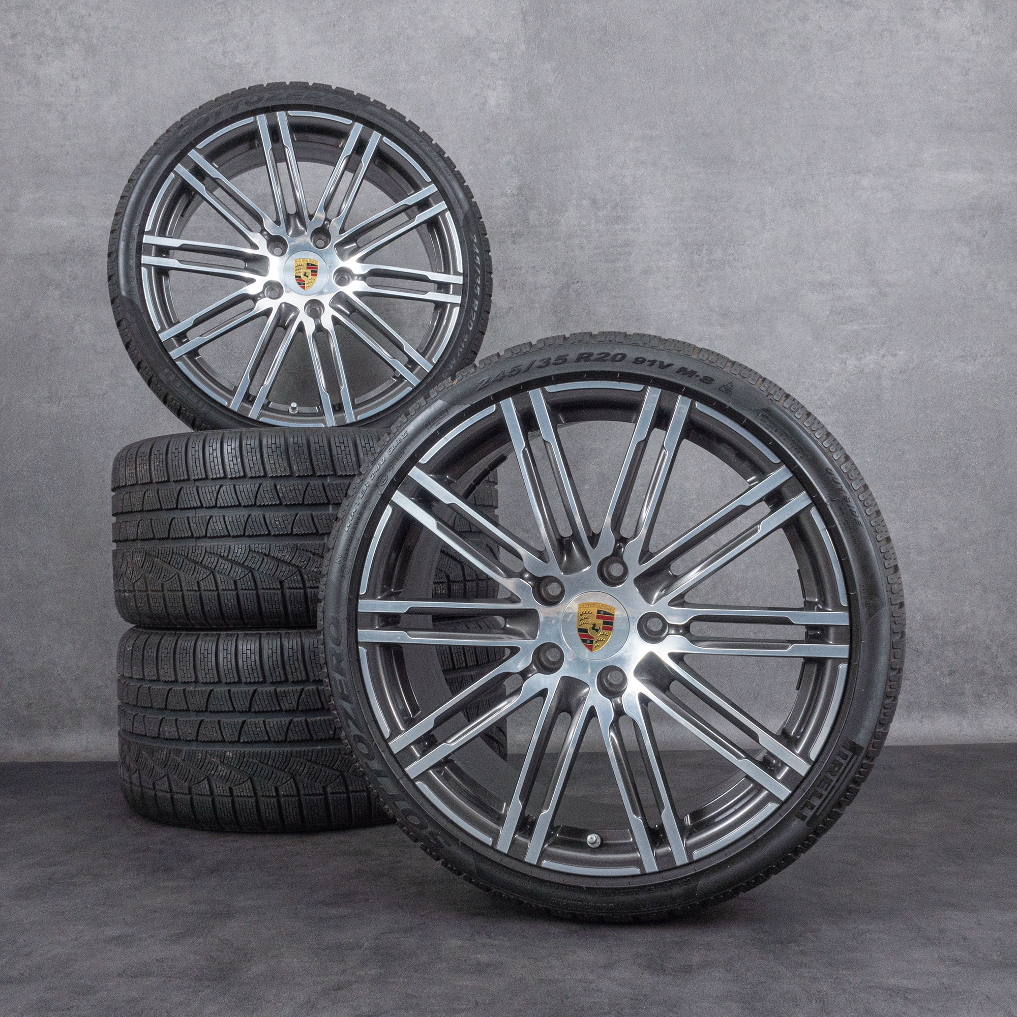 Originele Porsche 20 inch winterwielen 991 Turbo III 991362161 velgen winterbanden