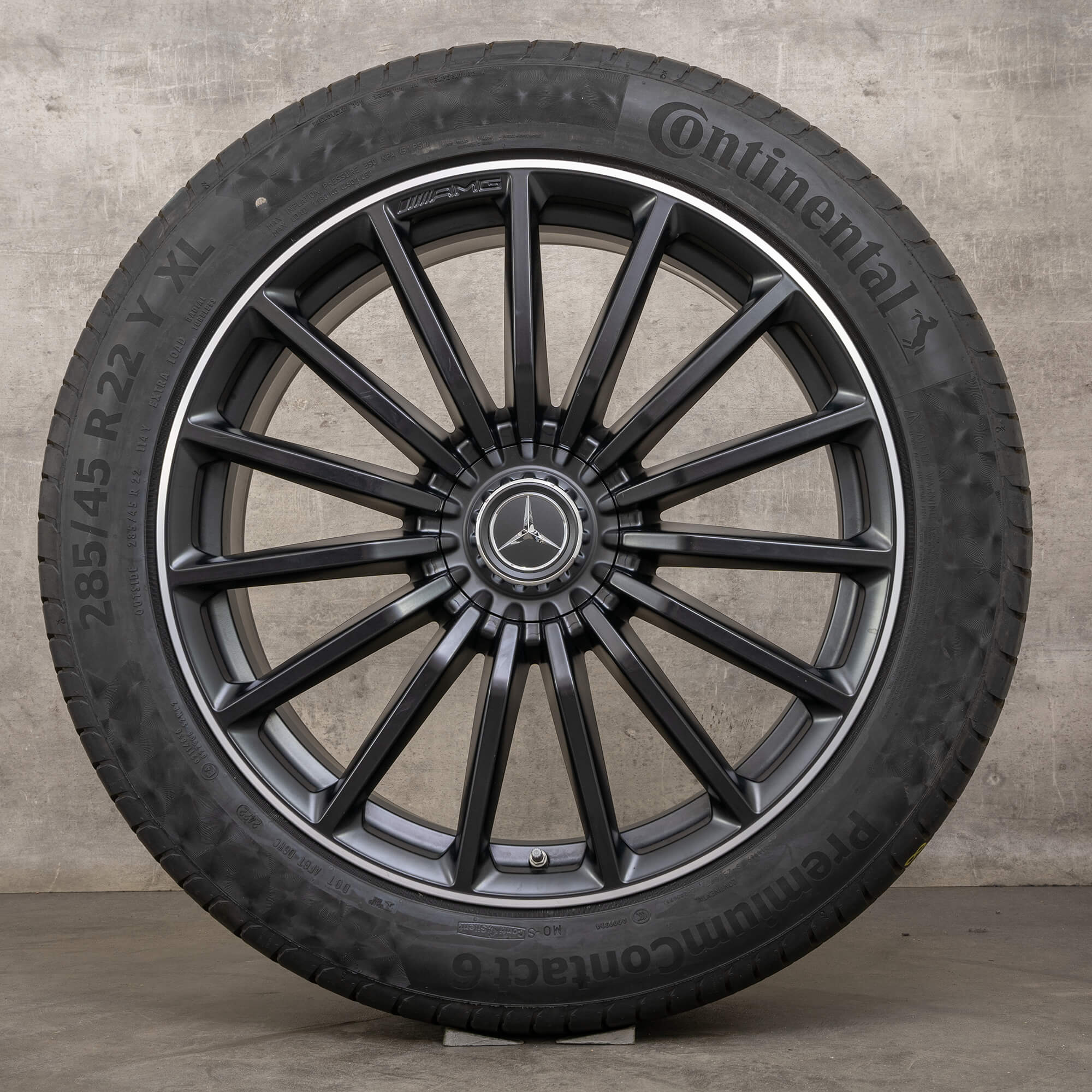Originale AMG Mercedes Benz GLS 63 4Matic+ sommerhjul 22 tommer X167 A1674018300 A1674018400 svart matt blank dreid