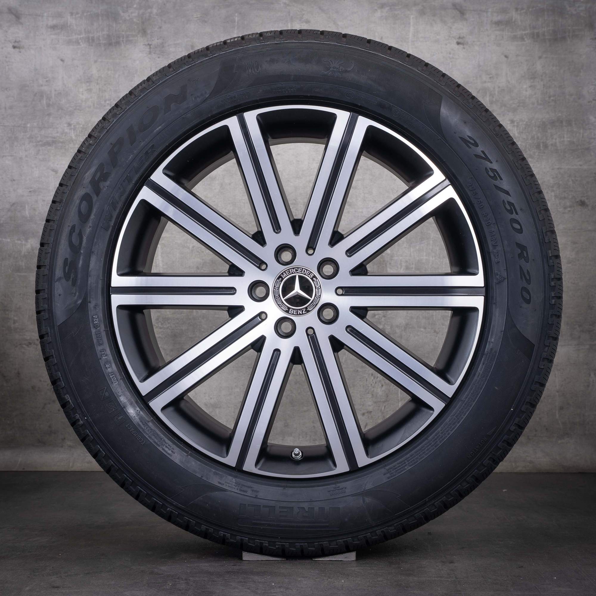 Originální zimní kola Mercedes-Benz GLE 20 palců C167 X167 disky A1674016600 A1674016700 černé matné s diamond cut povrchem