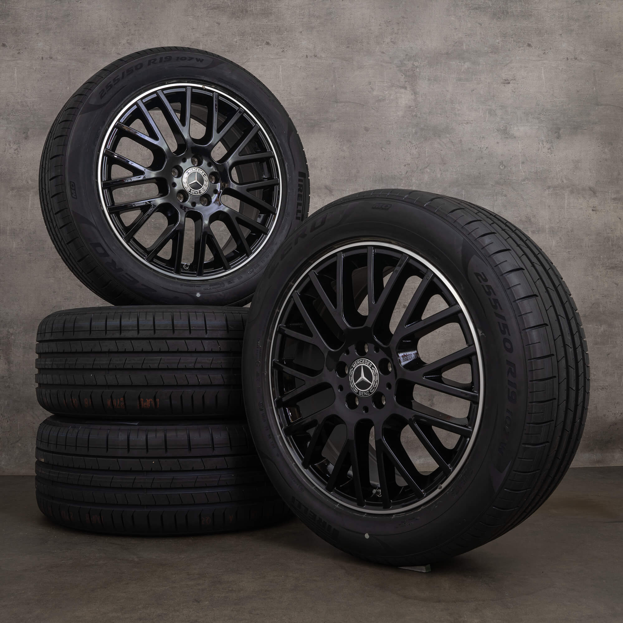 Oryginalne felgi Mercedes Benz GLE 19 cali V167 letnie koła A1674012100 czarne polerowane toczone