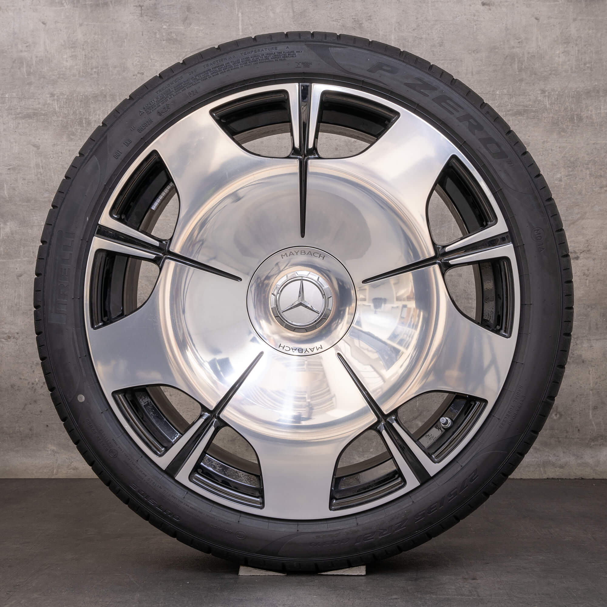 Alkuperäiset Maybach SL 680 talvirenkaat 21 tuuman R232 vanteet A2324013800 A2324013900 musta kiillotettu sorvattu.