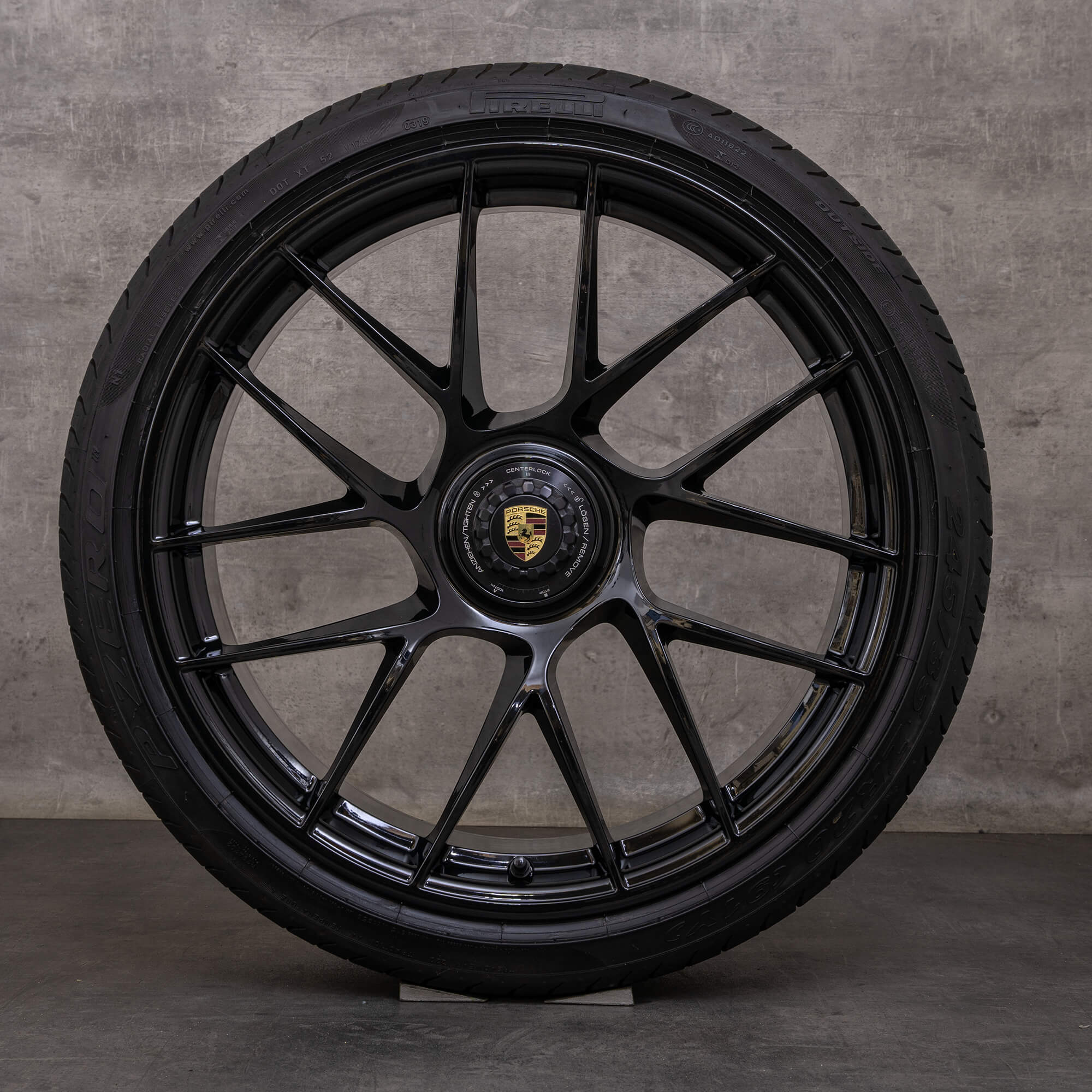 Originale Porsche 911 fælge 20 tommer 991 II Turbo S sommerdæk 99136272100 99136277100 sort blank