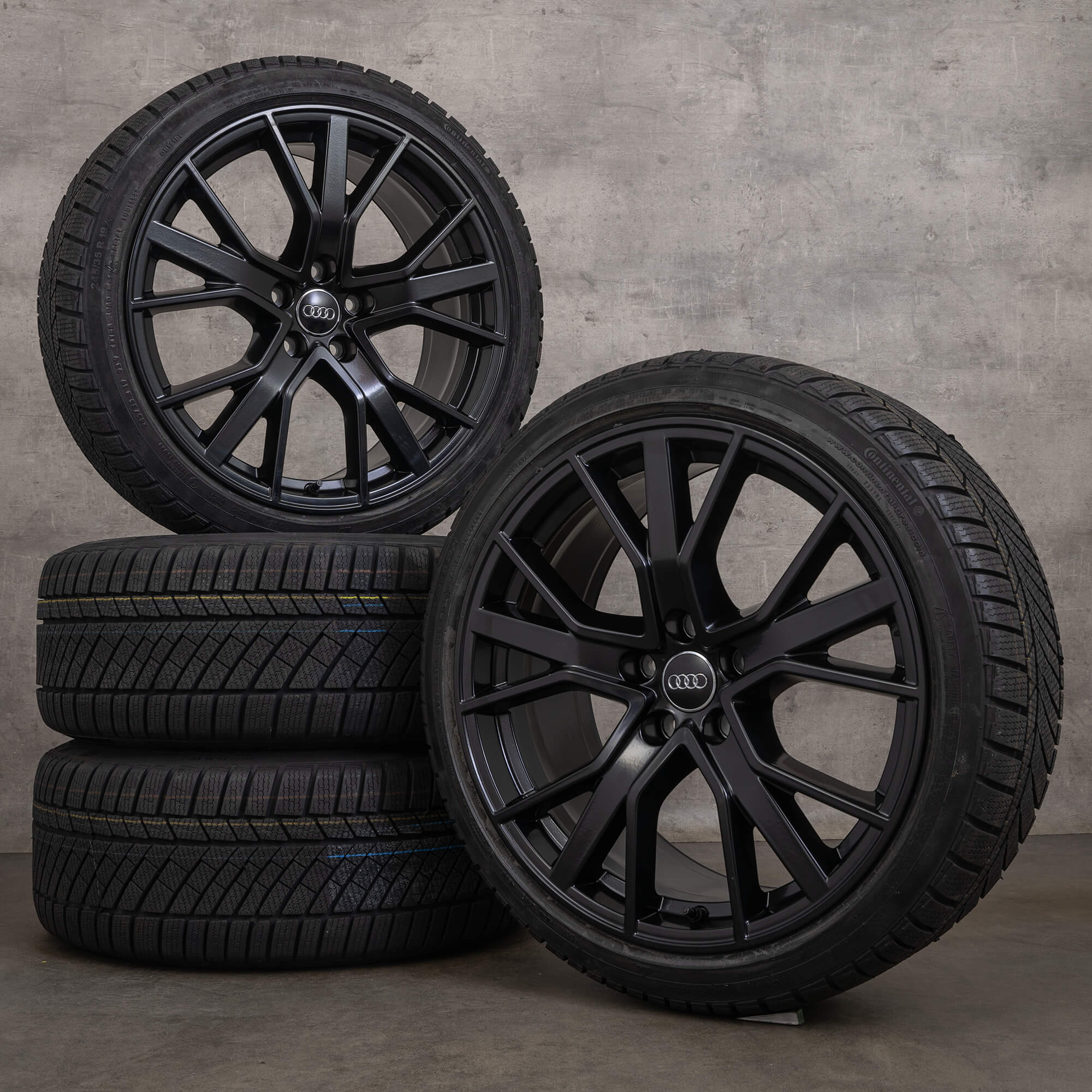 OEM Audi A4 S4 rims 19 inch B9 8W summer tires 8W0601025DH black