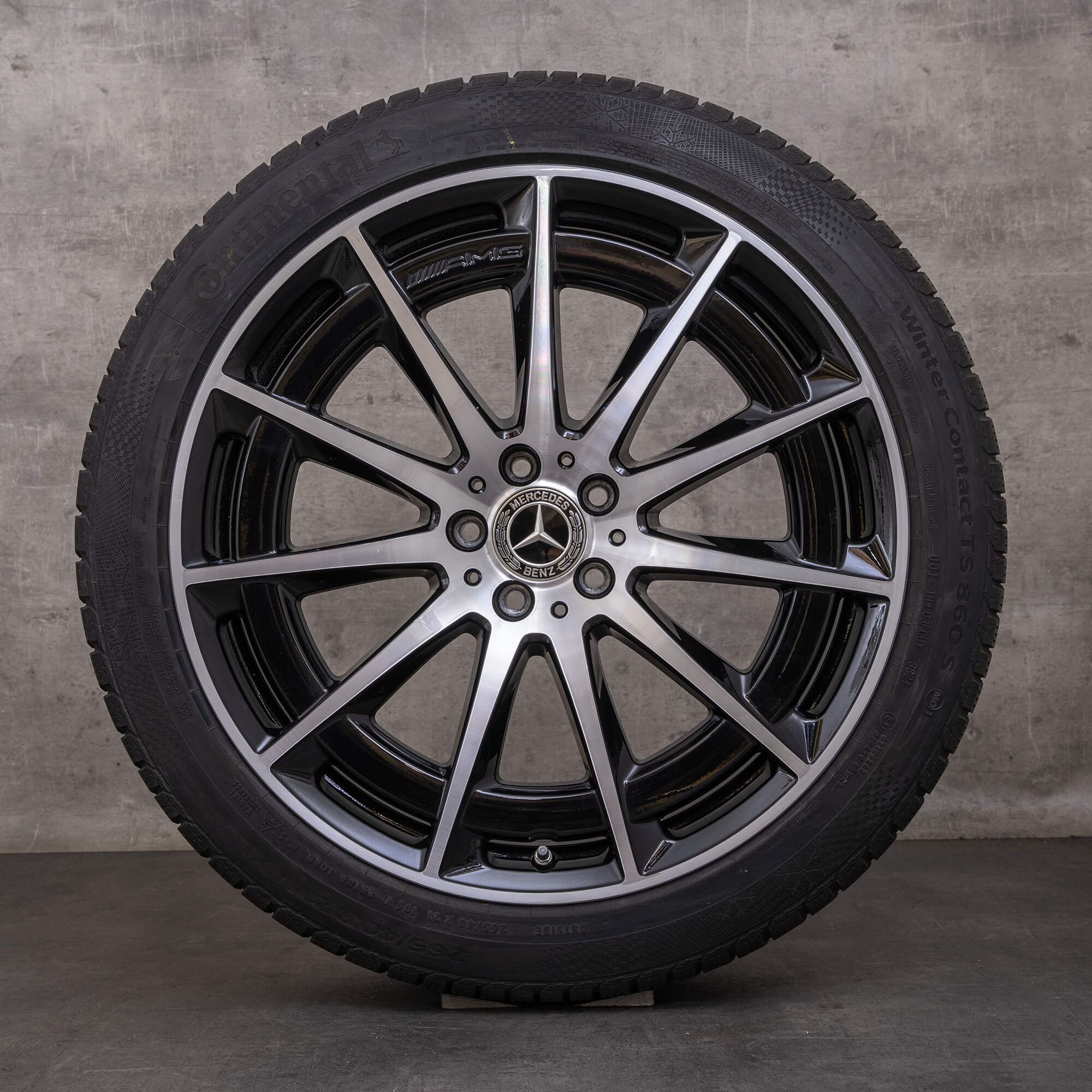 Orijinal Mercedes Benz EQS & 53 AMG kış jant lastik 21 inç 4Matic V297 jantlar A2974011400 siyah parlak tornalanmış