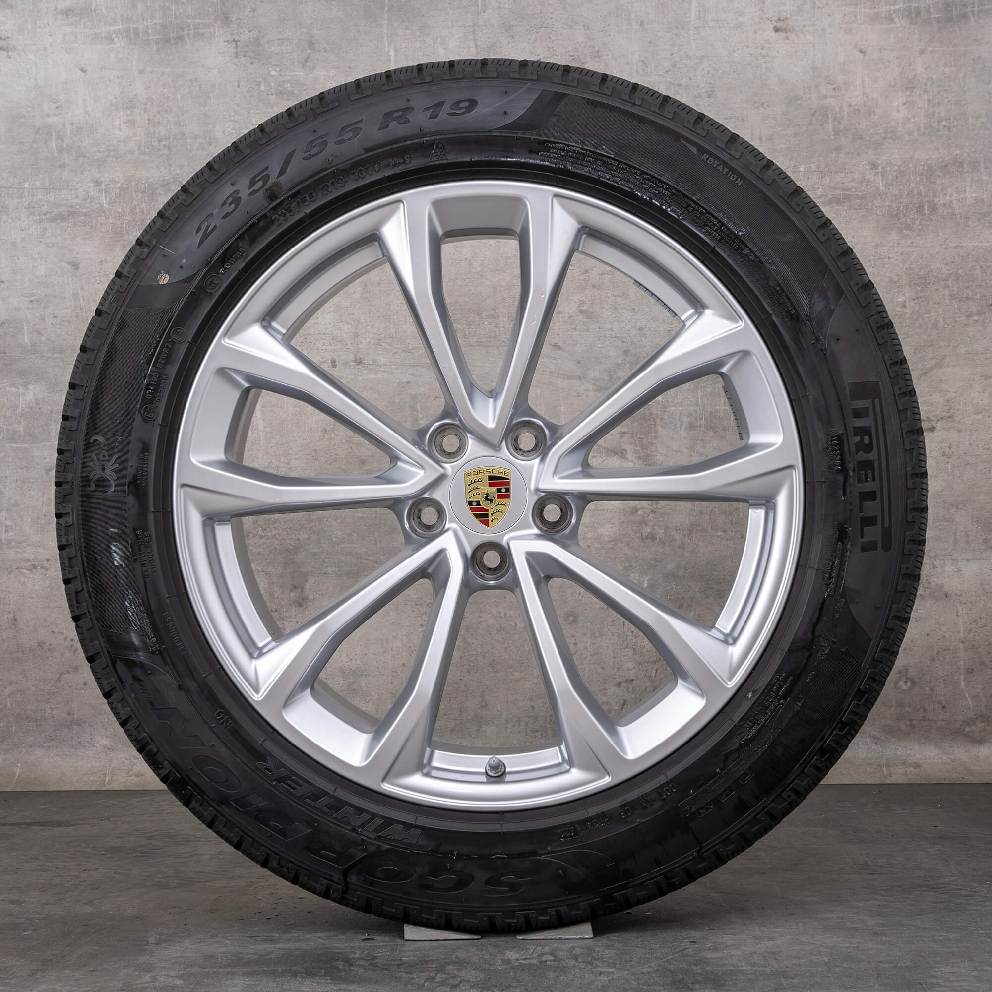 Jantes e pneus inverno originais Porsche Macan II & III jantes de 19 polegadas 95B601025EG 95B601025EH prata brilhante