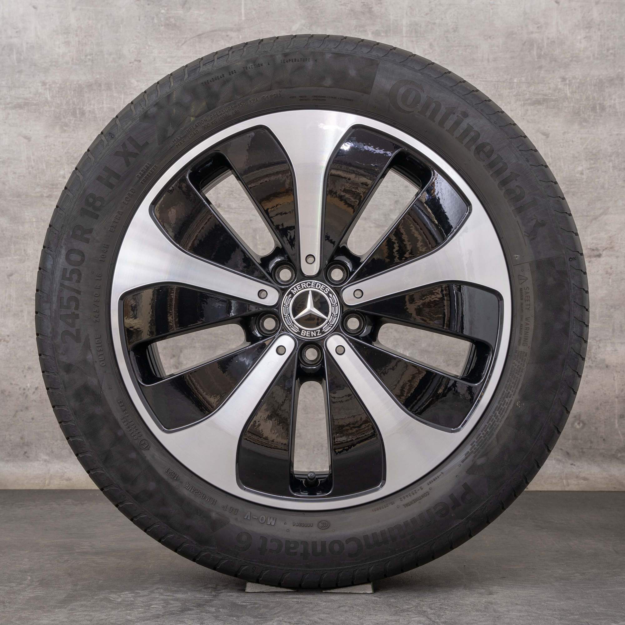 Oryginał Benz Mercedes EQV koła zimowe 18 cali W447 Felgi A4474017300 czarne Polerowane