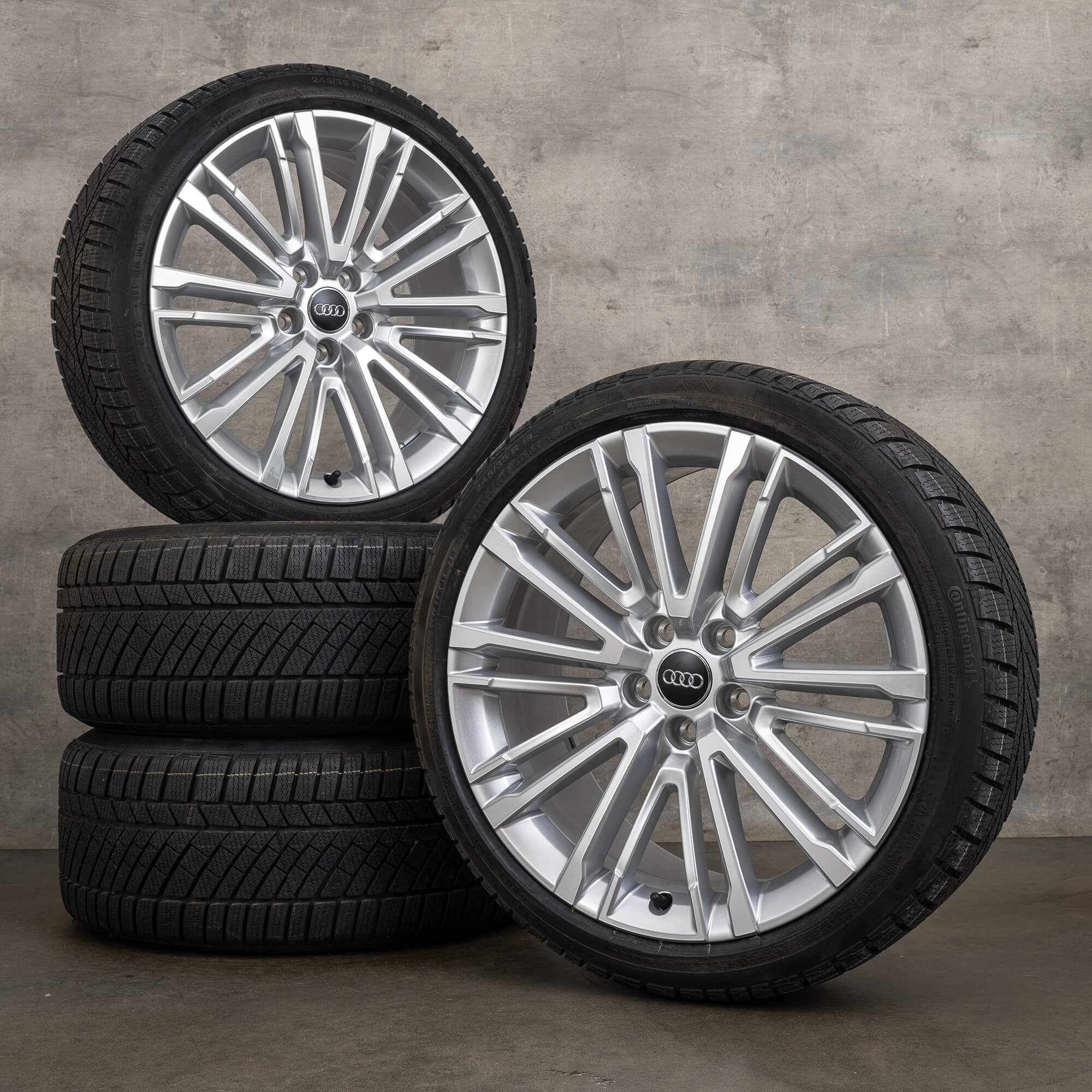 Original Audi A4 S4 Roues d'hiver 19 pouces 8W B9 Jantes 8W0601025BE argent NEUF