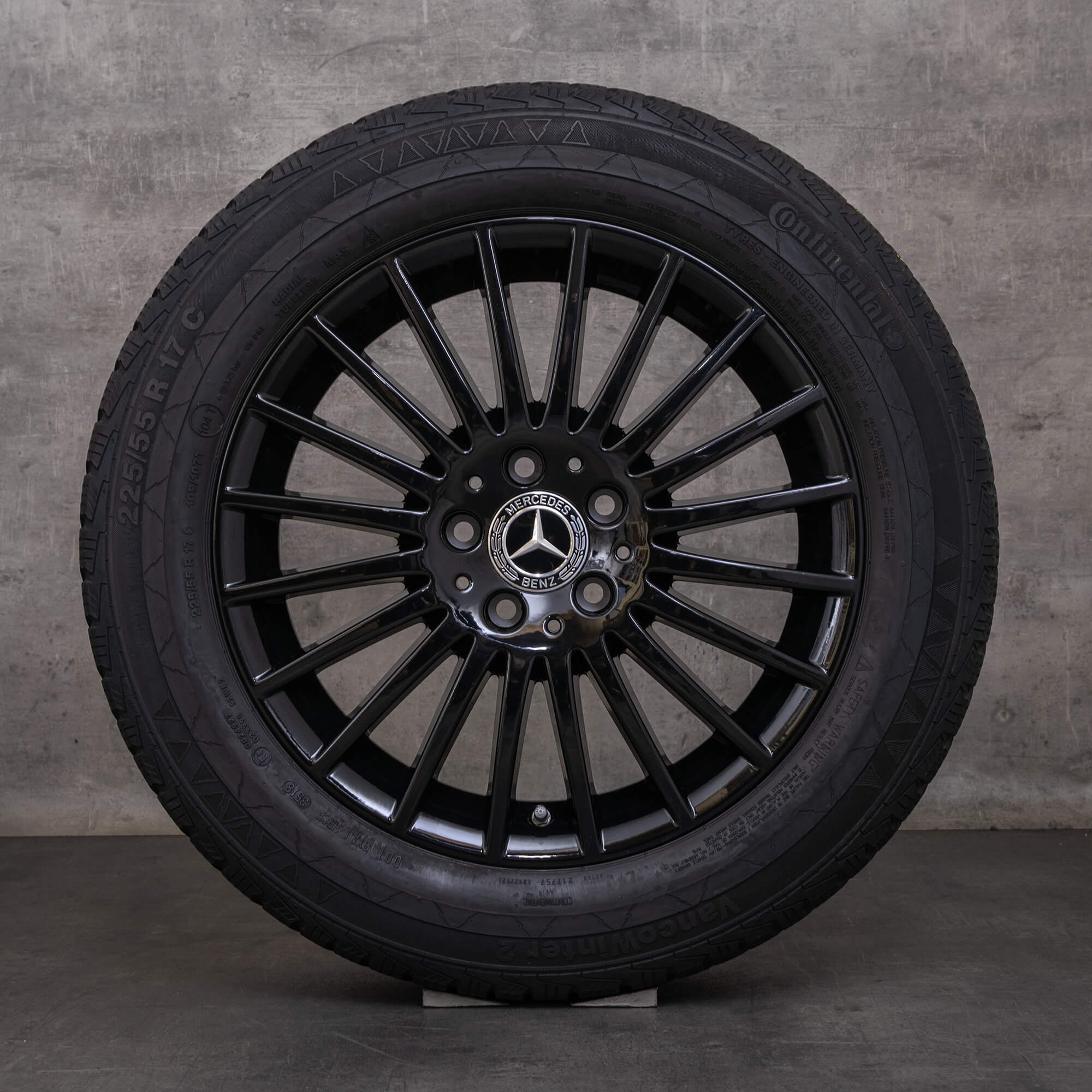 Original Mercedes Benz V-Klasse Winterräder 17 Zoll Vito Viano W447 Felgen A4474014900 schwarz glanz