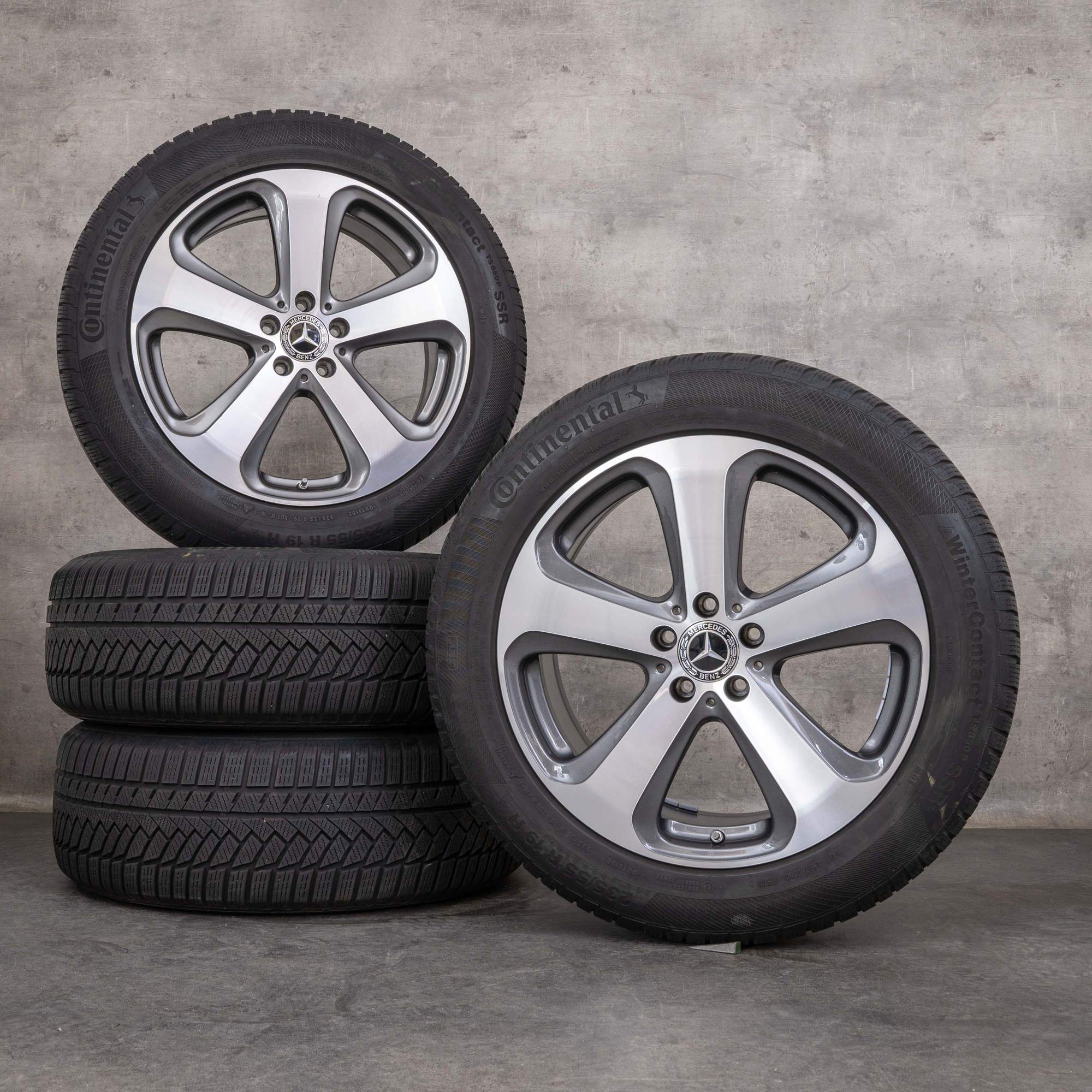 Alkuperäiset Mercedes Benz GLC & 43 AMG talvirenkaat 19 tuuman X253 C253 vanteet A2534011000 himalajanharmaa kiillotettu