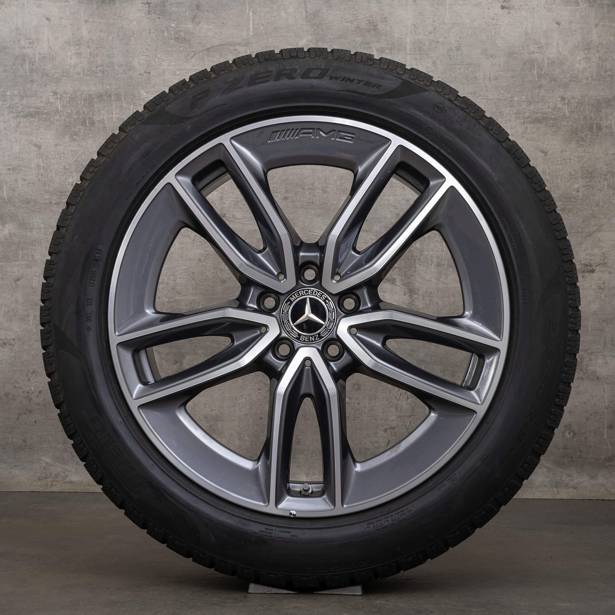 Alkuperäiset Mercedes Benz GLA GLB AMG talvirenkaat 19 tuuman 35 45 & S H247 X247 vanteet A2474011800 himalajanharmaa kiillotettu