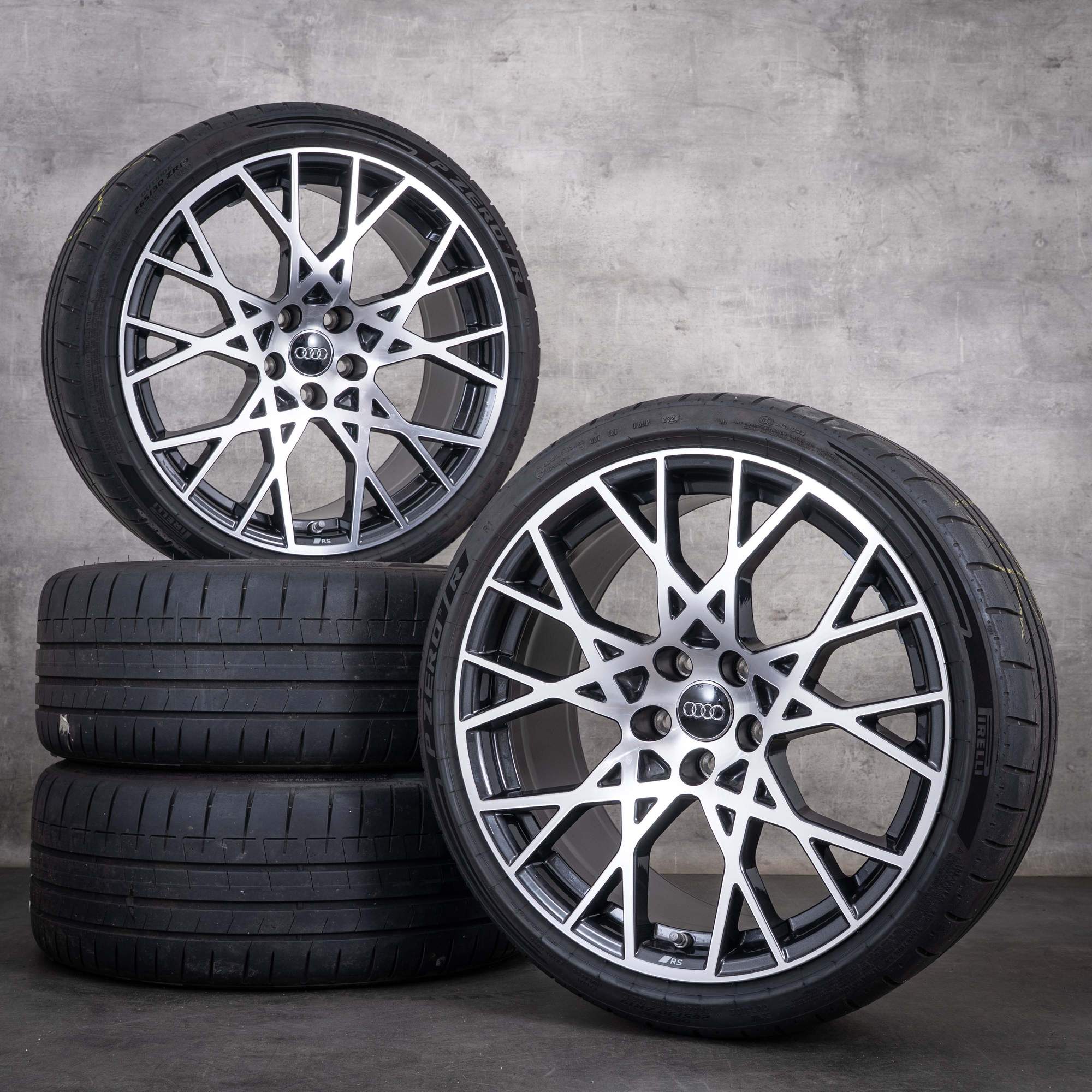 Original Audi RS3 Felgen 19 Zoll 8Y RS Sommerräder 8Y0601025CK 8Y0601025CL granitgrau glanzgedreht