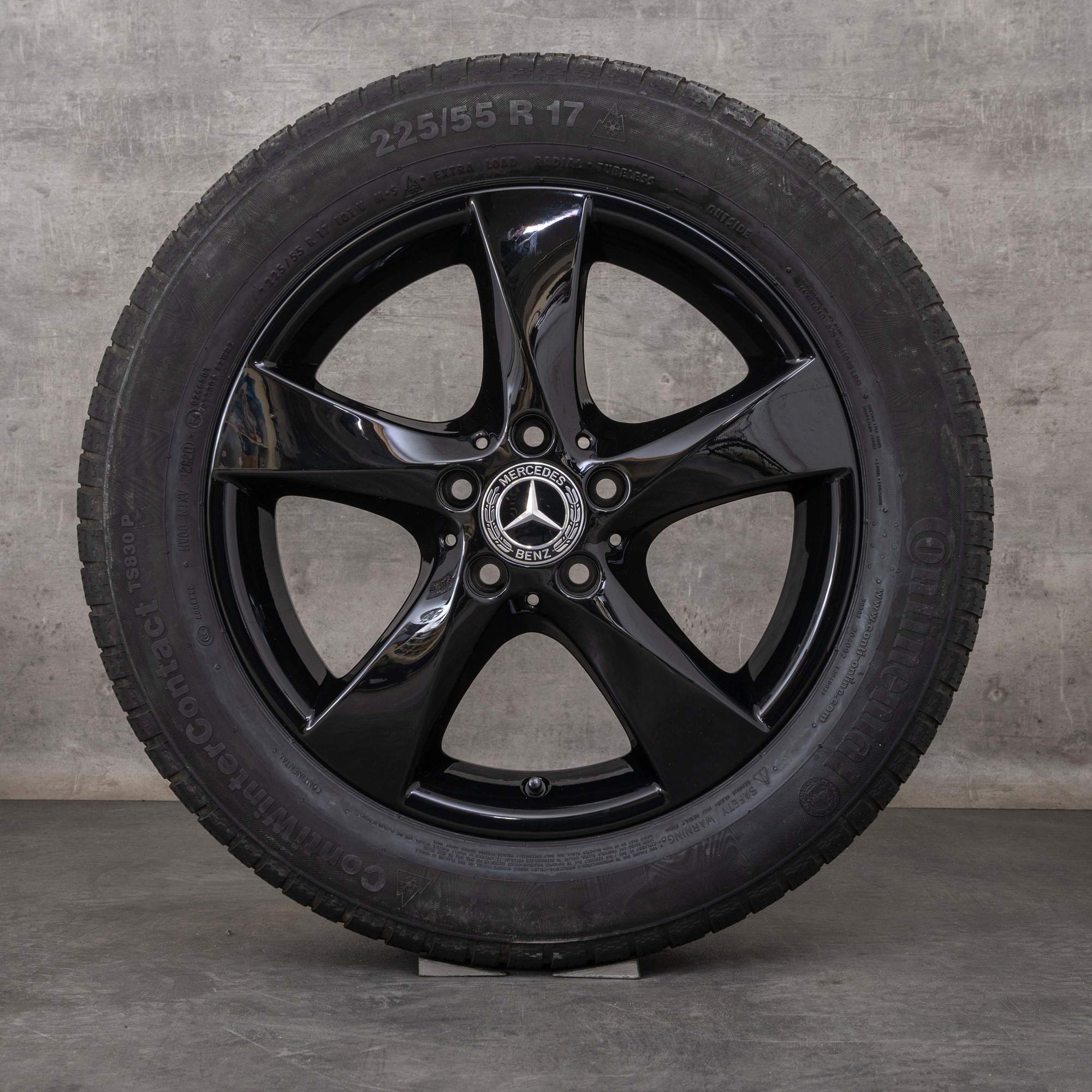 Alkuperäiset Mercedes Benz V-sarjan talvirenkaat 17 tuuman W447 W639 Vito Viano vanteet A4474012200 musta kiiltävät