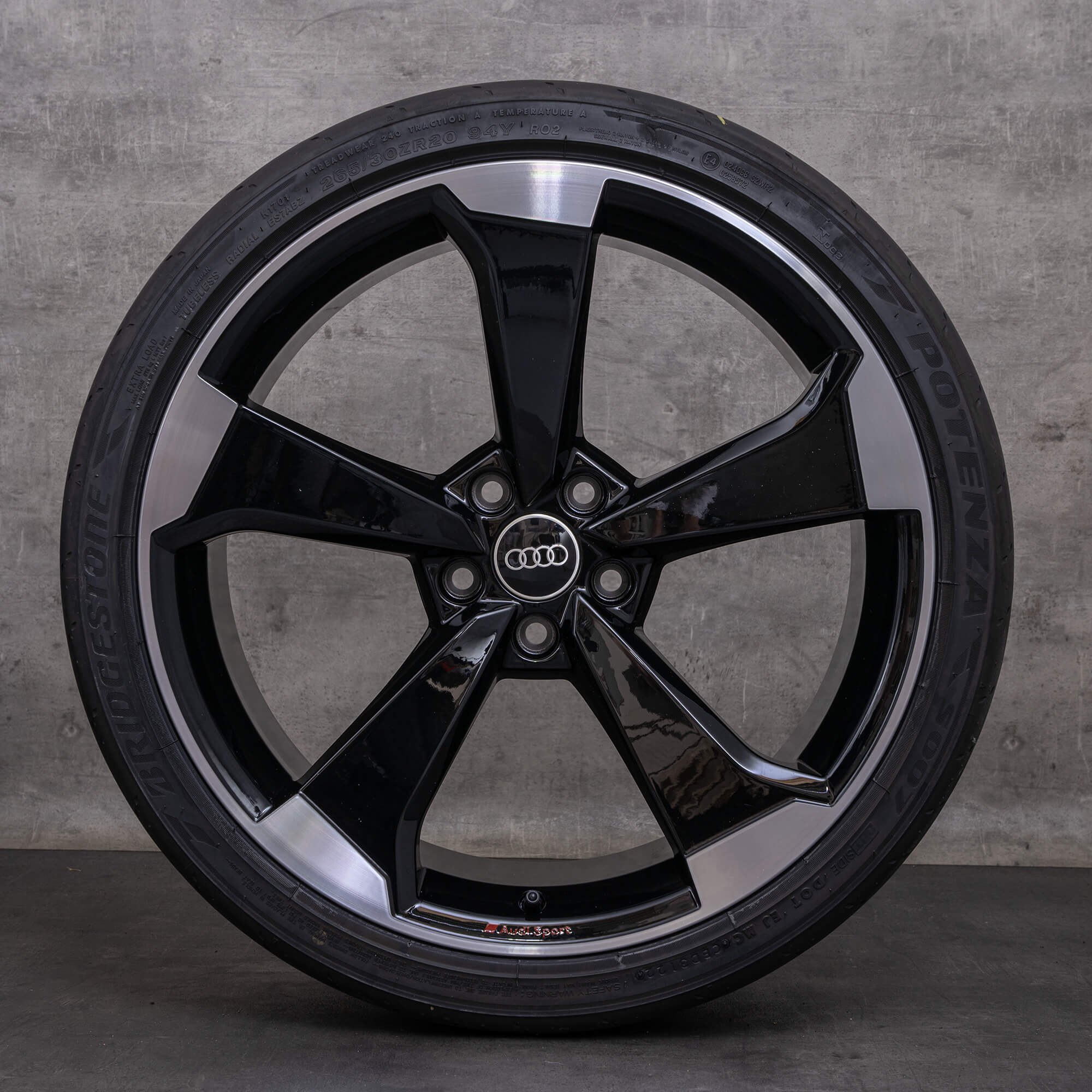 Originale Audi A5 S5 F5 20 pollici pneumatici estivi cerchi 8W0601025CF Rotor nero lucido