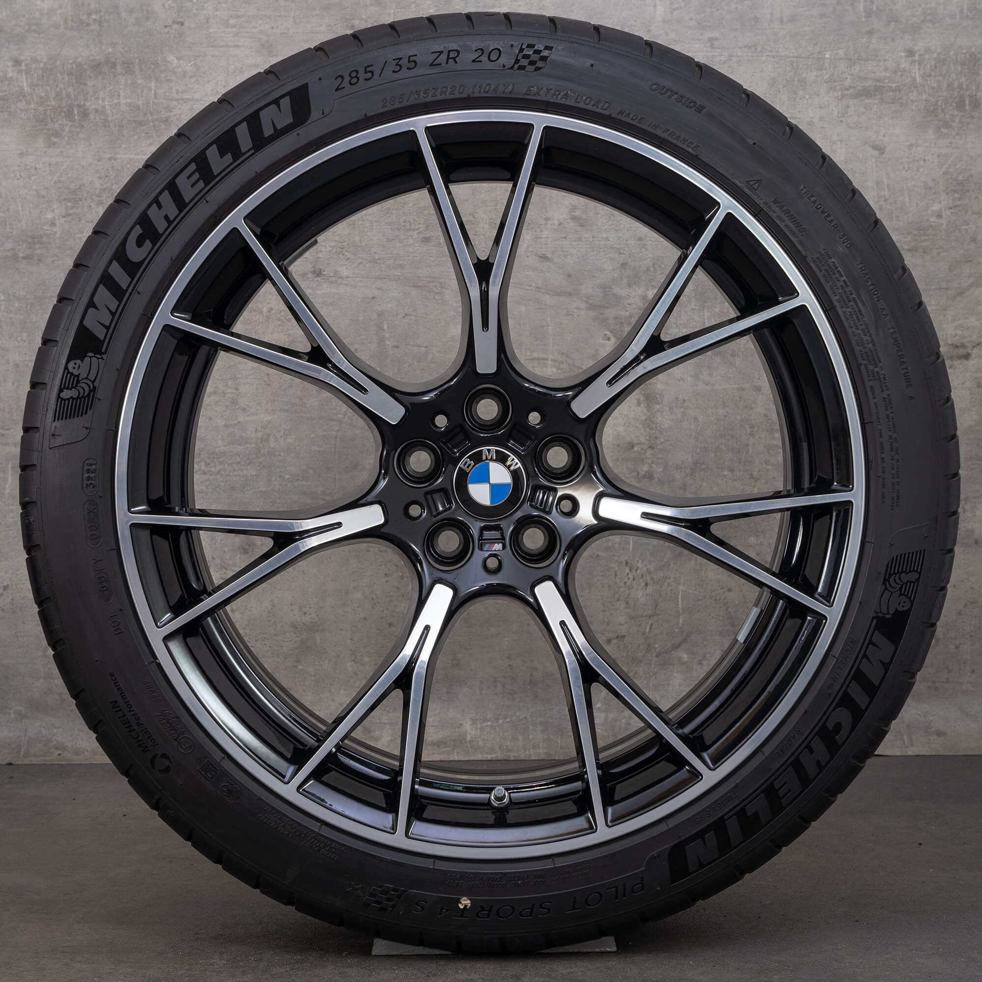 Jantes BMW M5 M8 originais de 20 polegadas F90 F91 F92 F93 jantes verão estilo 789 M 8073849 8073850 preto brilhante torneado