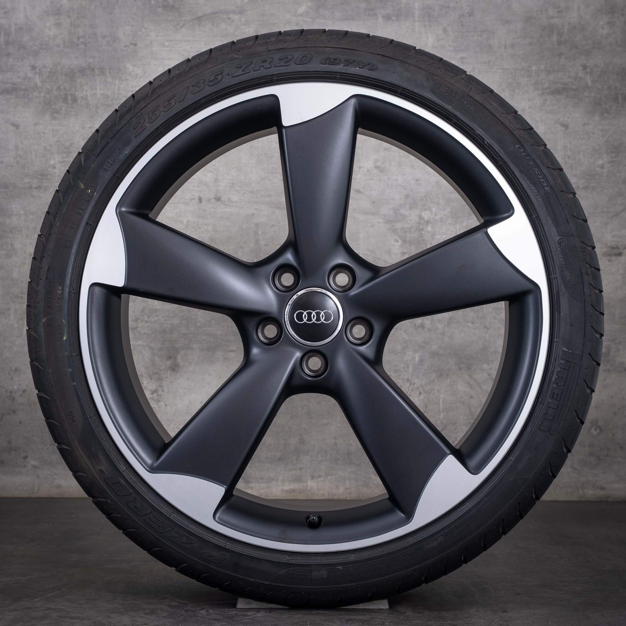 Originale Audi A6 S6-fælge 20 tommer 4G C7 Sommerhjul Rotor 4G0601025AC sort mat diamond cut