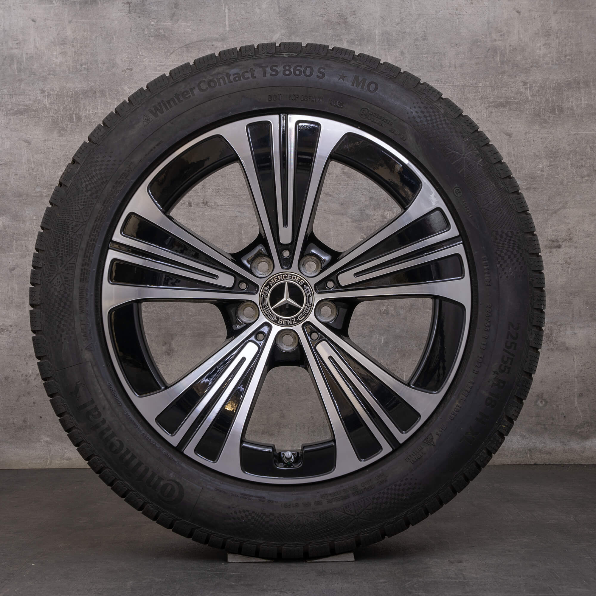Alkuperäiset Mercedes Benz E-sarjan talvirenkaat 18 tuuman W214 S214 vanteet A2144012200 musta Kiillotettu