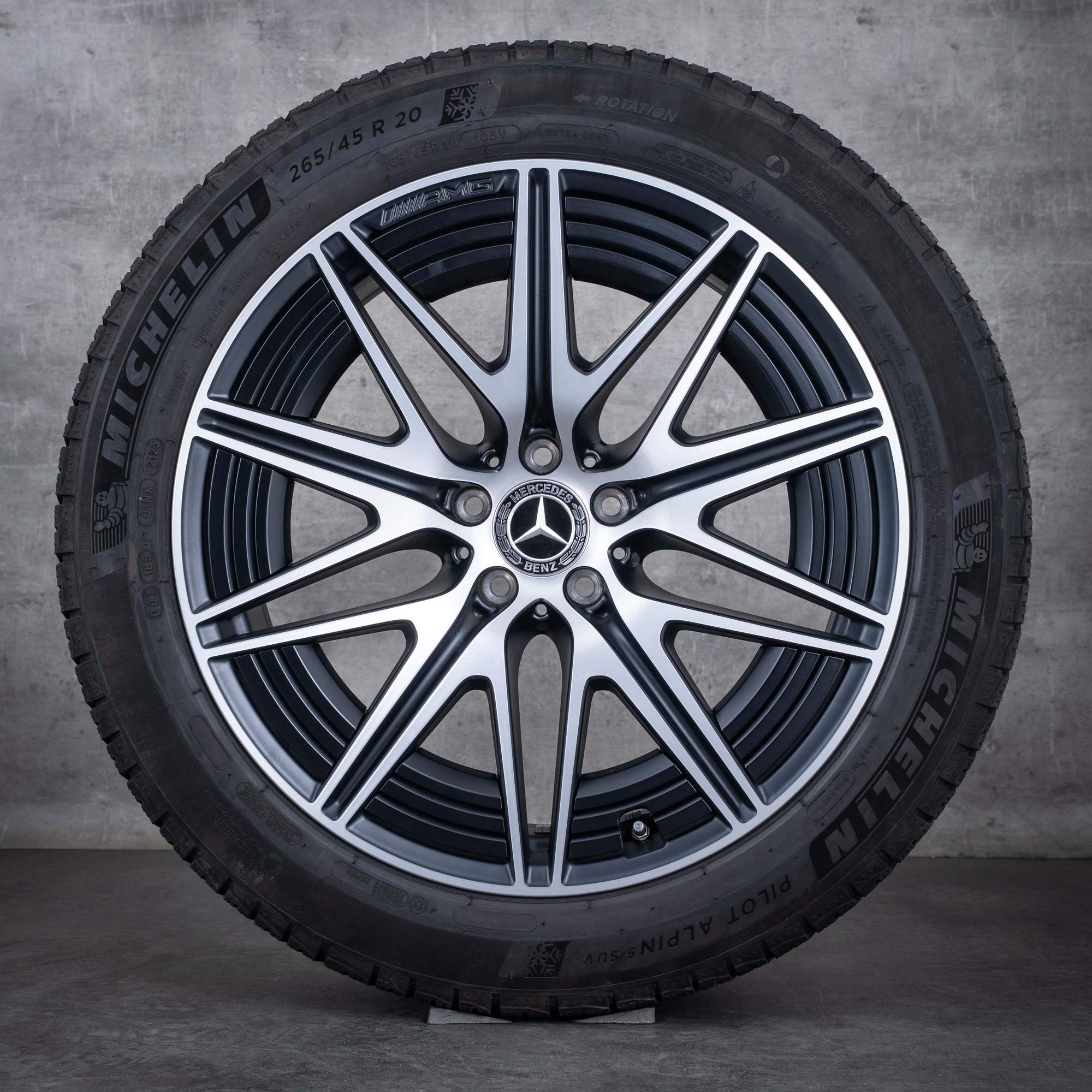 Oryginał Mercedes Benz GLC 43 63 AMG koła zimowe 20 cali X254 C254 Felgi A2544016800 A2544011300 czarny mat Polerowane wykończenie