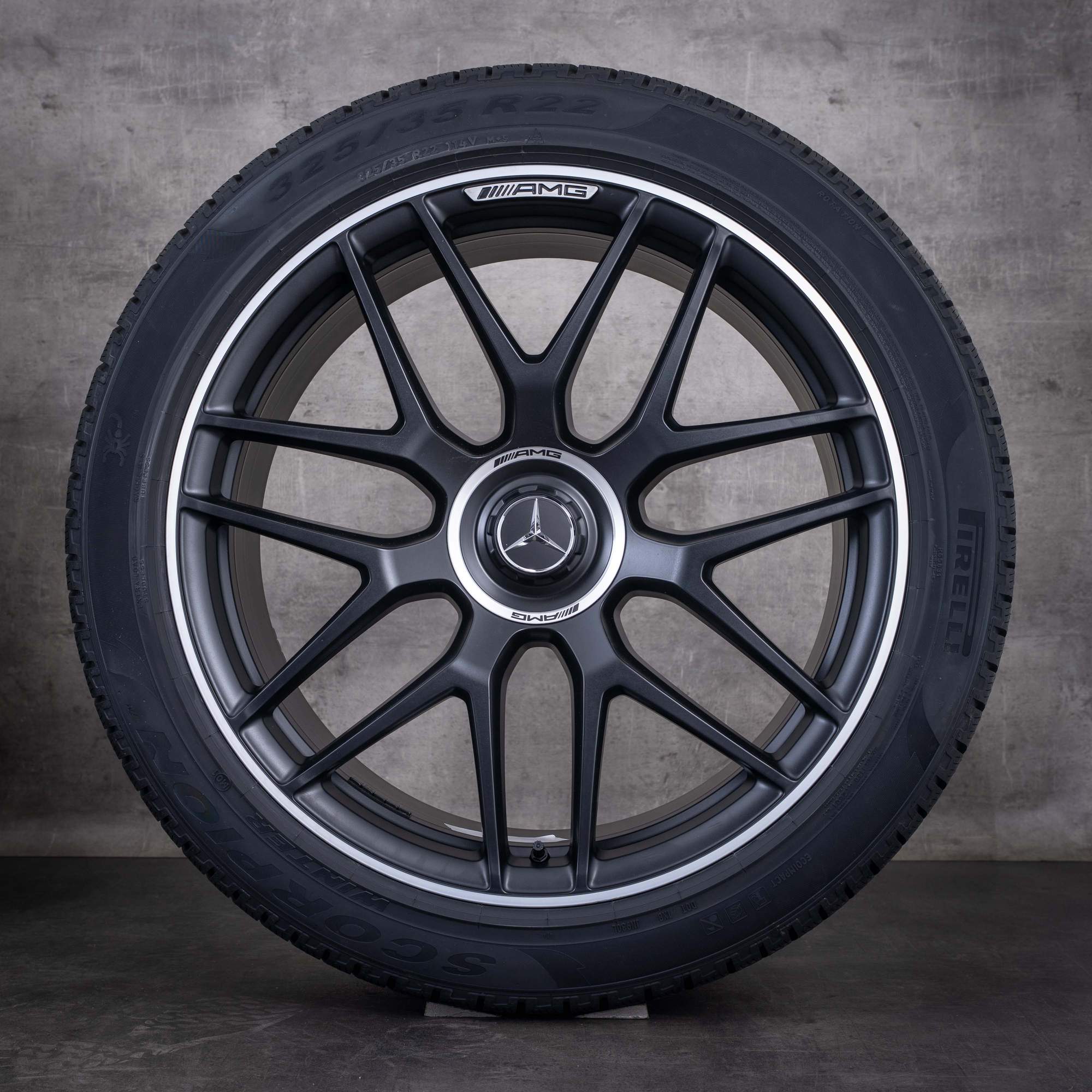 Original Mercedes Benz GLE 53 63 S AMG Winterräder 22 Zoll X167 C167 Felgen A1674015601 A1674015701 schwarz matt glanzgedreht NEU