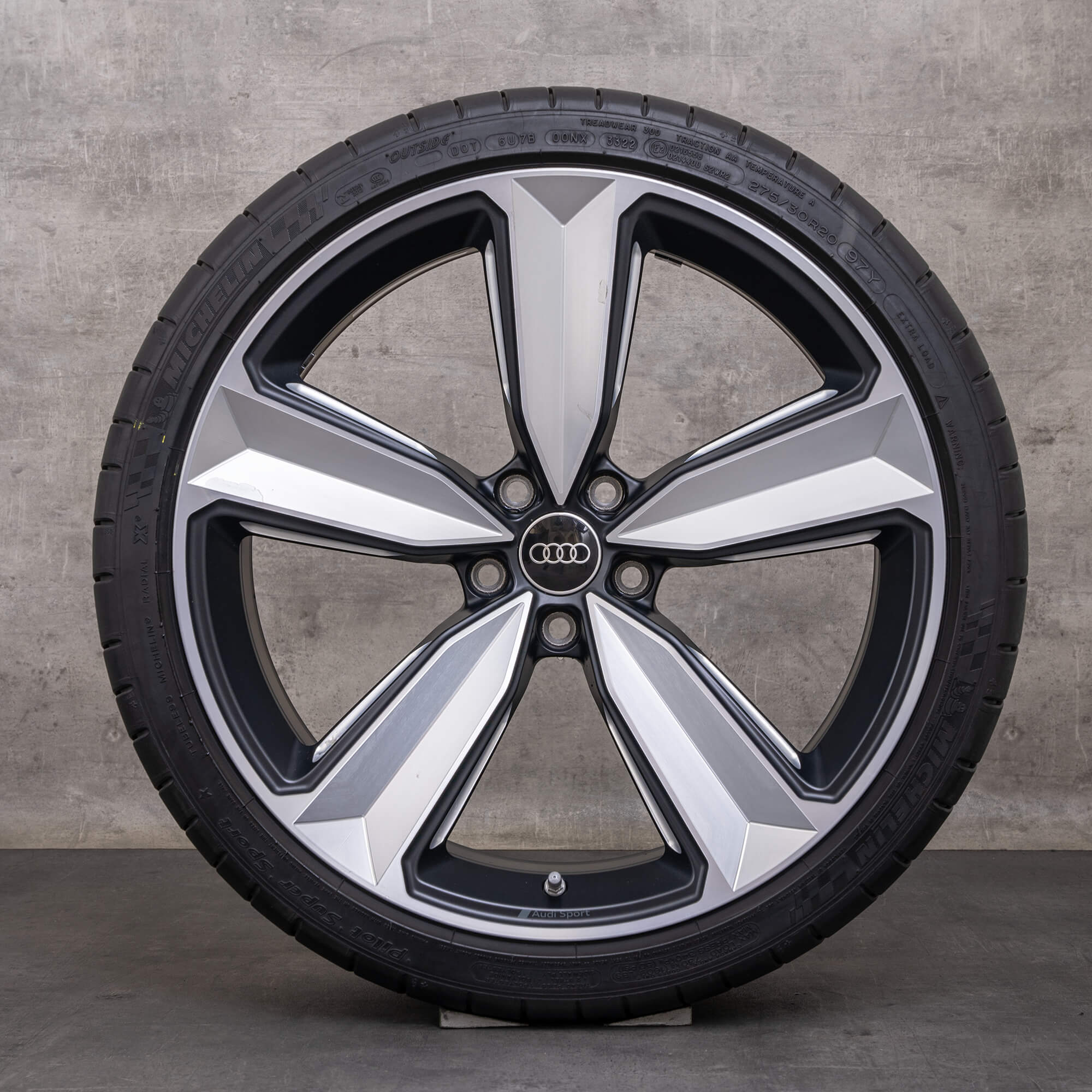 Jantes de inverno Audi RS4 RS5 genuínas 20 polegadas B9 8W F5 jantes 8W0601025CS Peak preto mate brilhante torneado