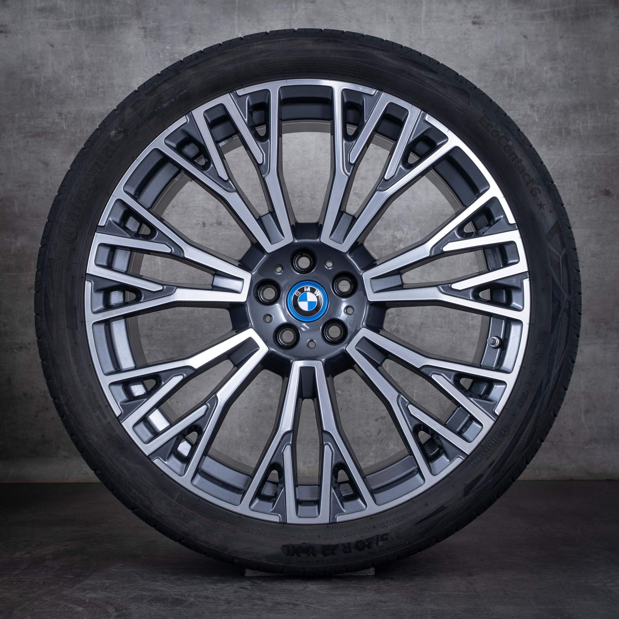 Alkuperäiset BMW X5 X6 vanteet 22 tuuman G05 G06 kesäpyörät muotoilu 745i 6883763 6883764 orbit harmaa kiillotettu