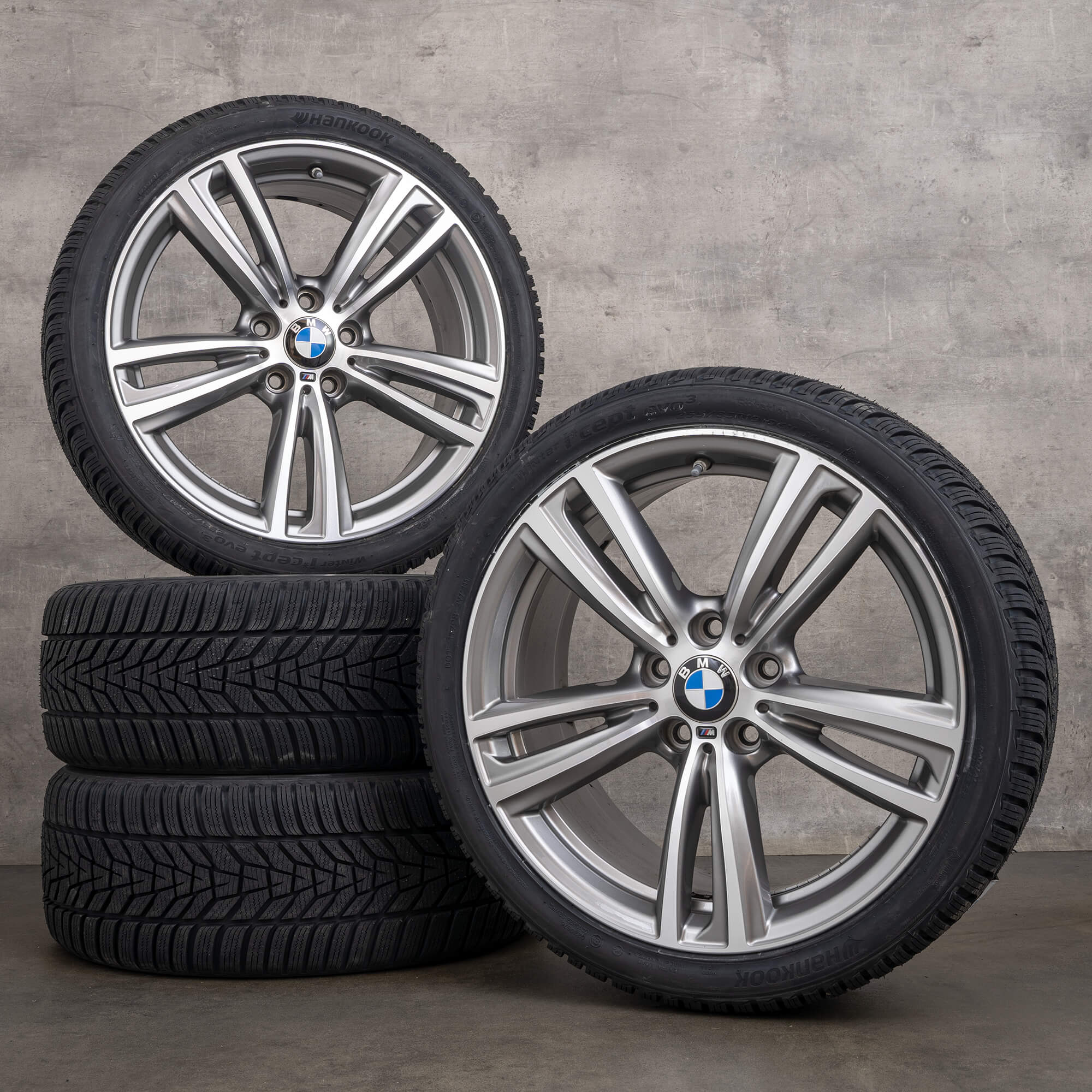 Originální alu kola BMW řady 3 4 19 palců F30 F31 F32 F33 F36 Gran Coupe letni styling 442 M 7852493 7852494 ferric grey lesklá soustružená NOVÁ