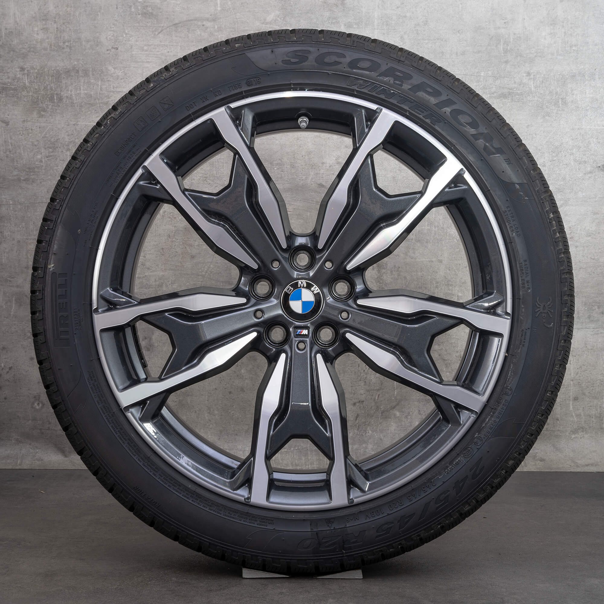 Oryginalne koła zimowe BMW X3 X4 20 cali G01 G02 felgi stylizacja 787 M 8073791 8073792 orbit szary polerowane NOWOŚĆ