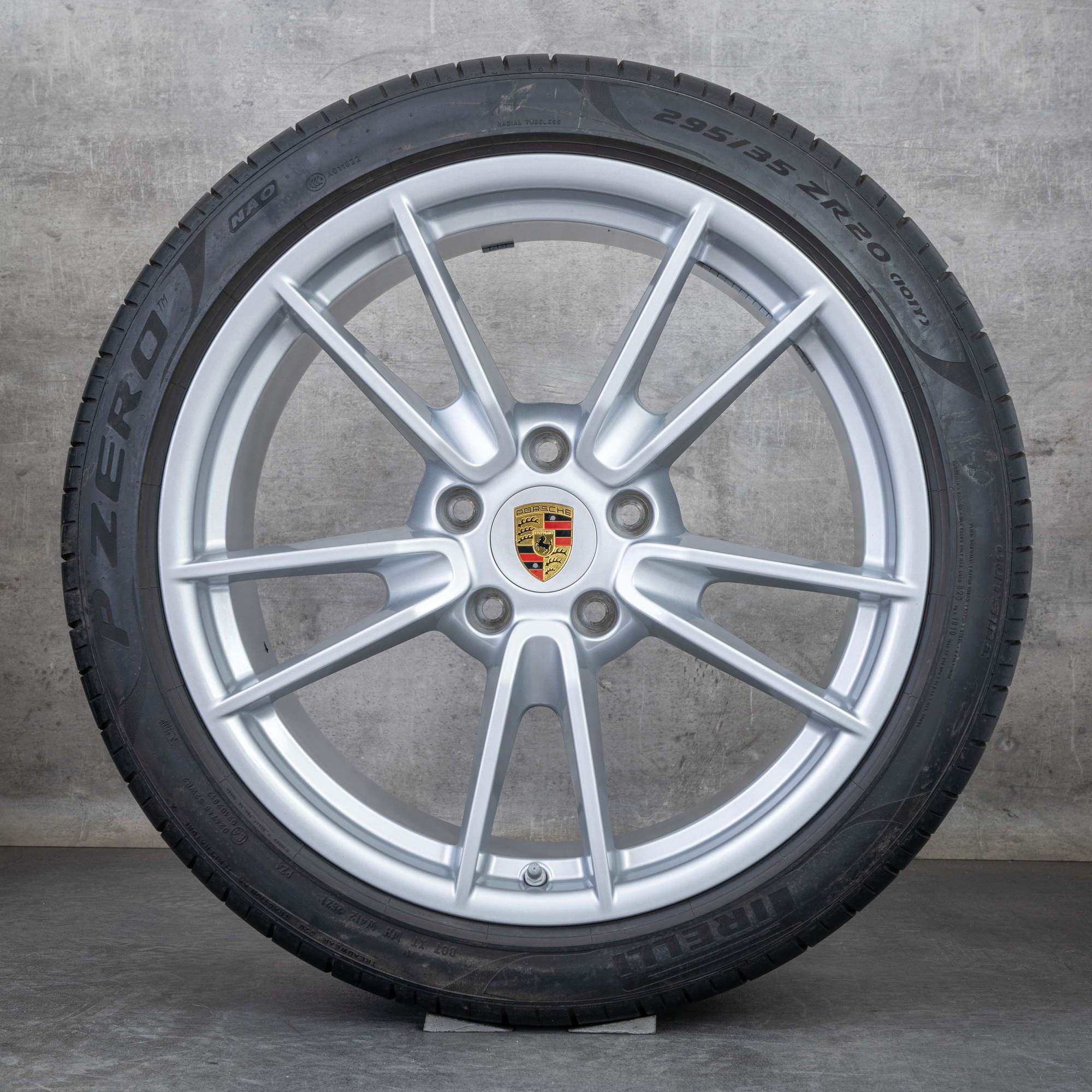 Alkuperäiset Porsche 992 I Carrera vanteet 19 20 tuuman kesäpyörät 992601025 992601025A hopea kiiltävä