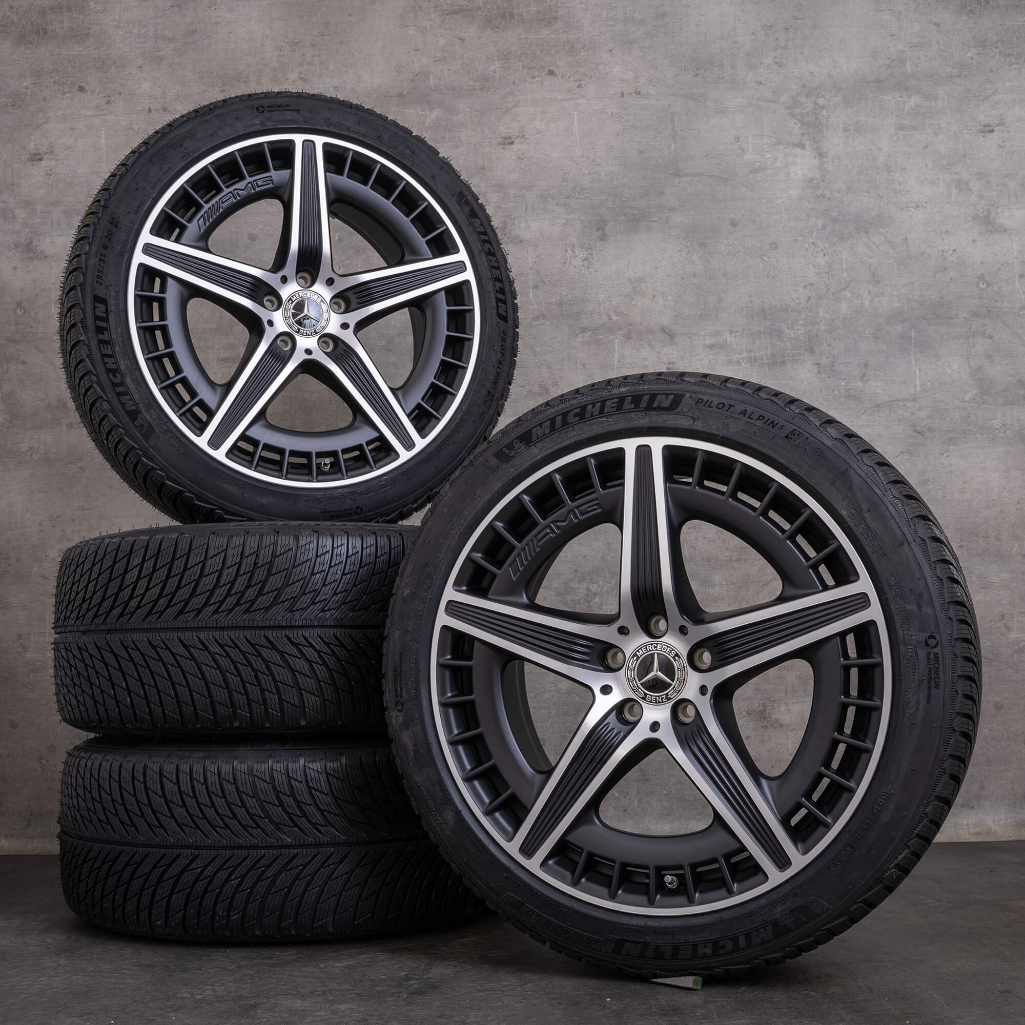 Alkuperäiset Mercedes Benz EQE 43 53 AMG talvirenkaat 20 tuuman V295 vanteet A2954012700 A2954012800 musta matta kiillotettu