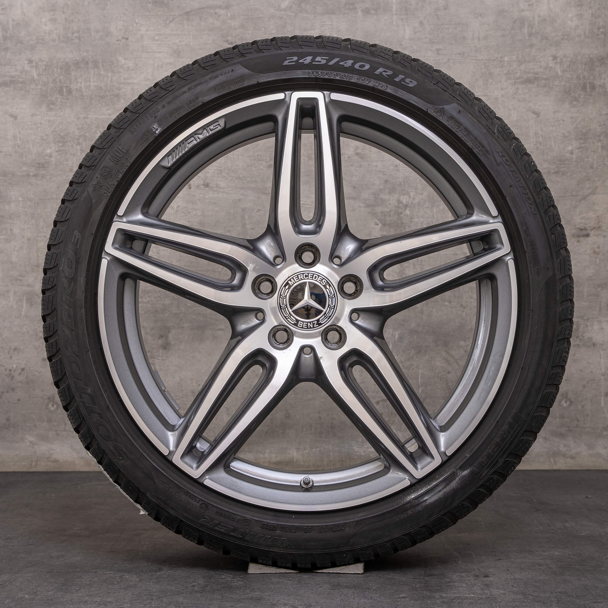 Genuine Mercedes Benz Clase E AMG llantas de invierno 19 pulgadas W213 S213 C238 A238 A2134012000 gris himalaya brillante torneado