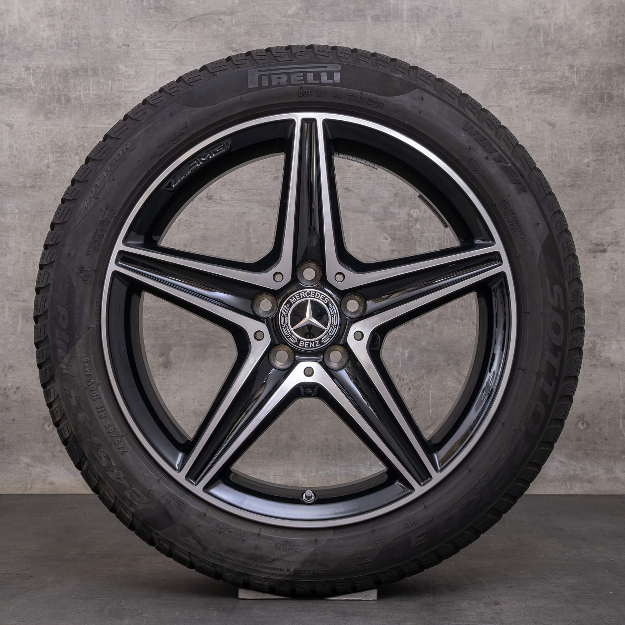 Orijinal Mercedes Benz E-Serisi AMG kış jant lastik 18 inç W213 S213 A238 C238 E300 jantlar A2134011800 A2134011900 siyah parlak tornalı