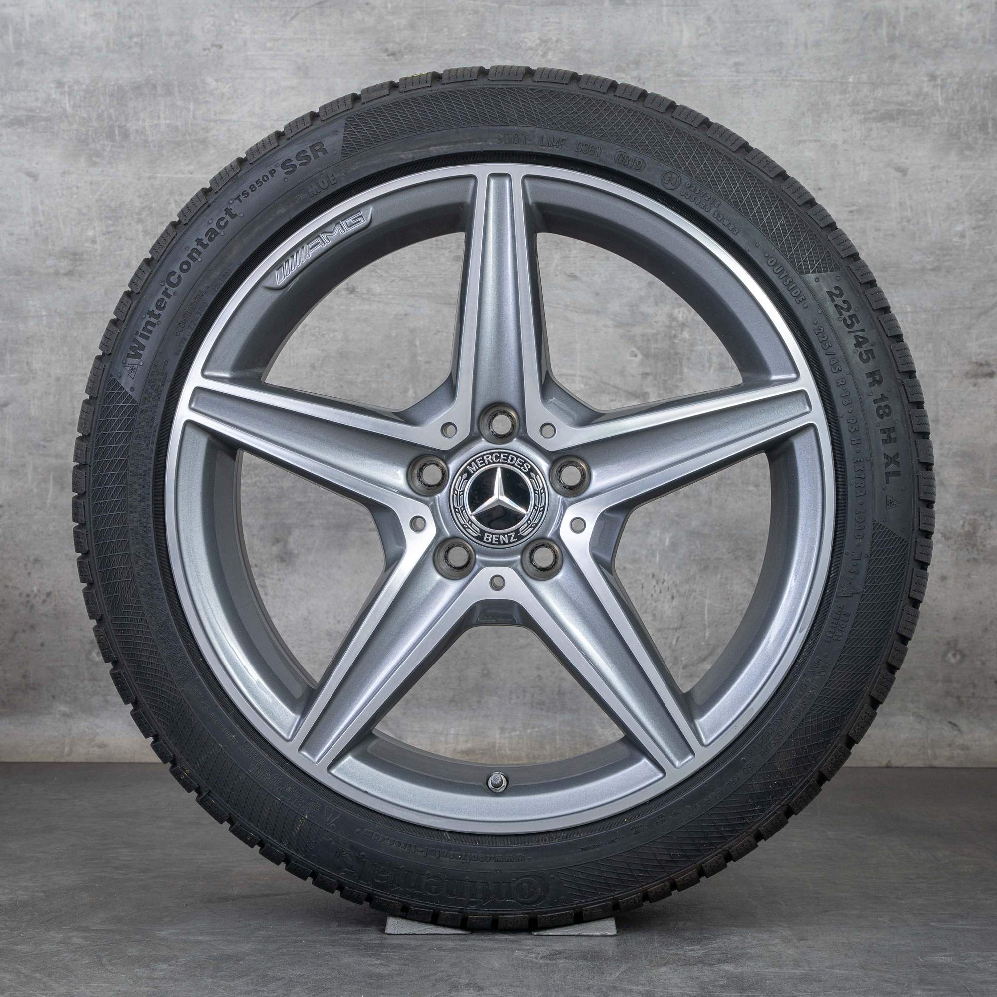 Oryginalne koła zimowe Mercedes Benz Klasa C AMG 18 cali W205 S205 C205 A205 Felgi A2054011100 czarny mat