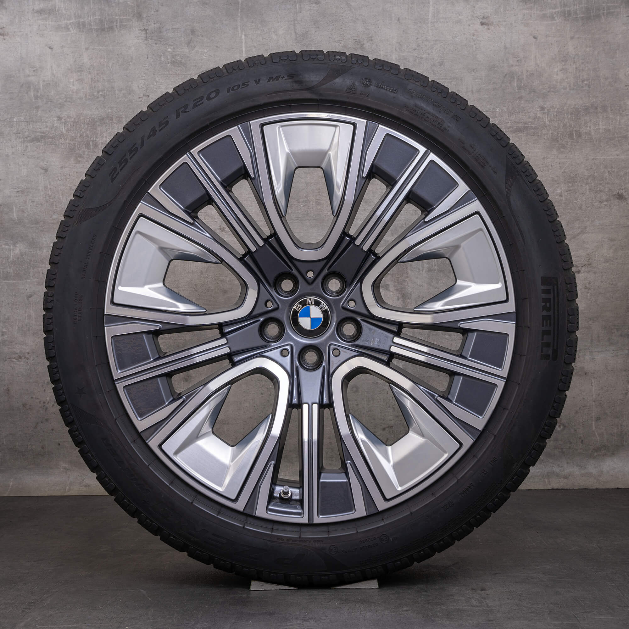 Originali BMW Serie 7 i7 cerchi invernali 20 pollici G70 5A19DE6 5A19DE7 Styling 910i grigio canna di fucile lucido torniti