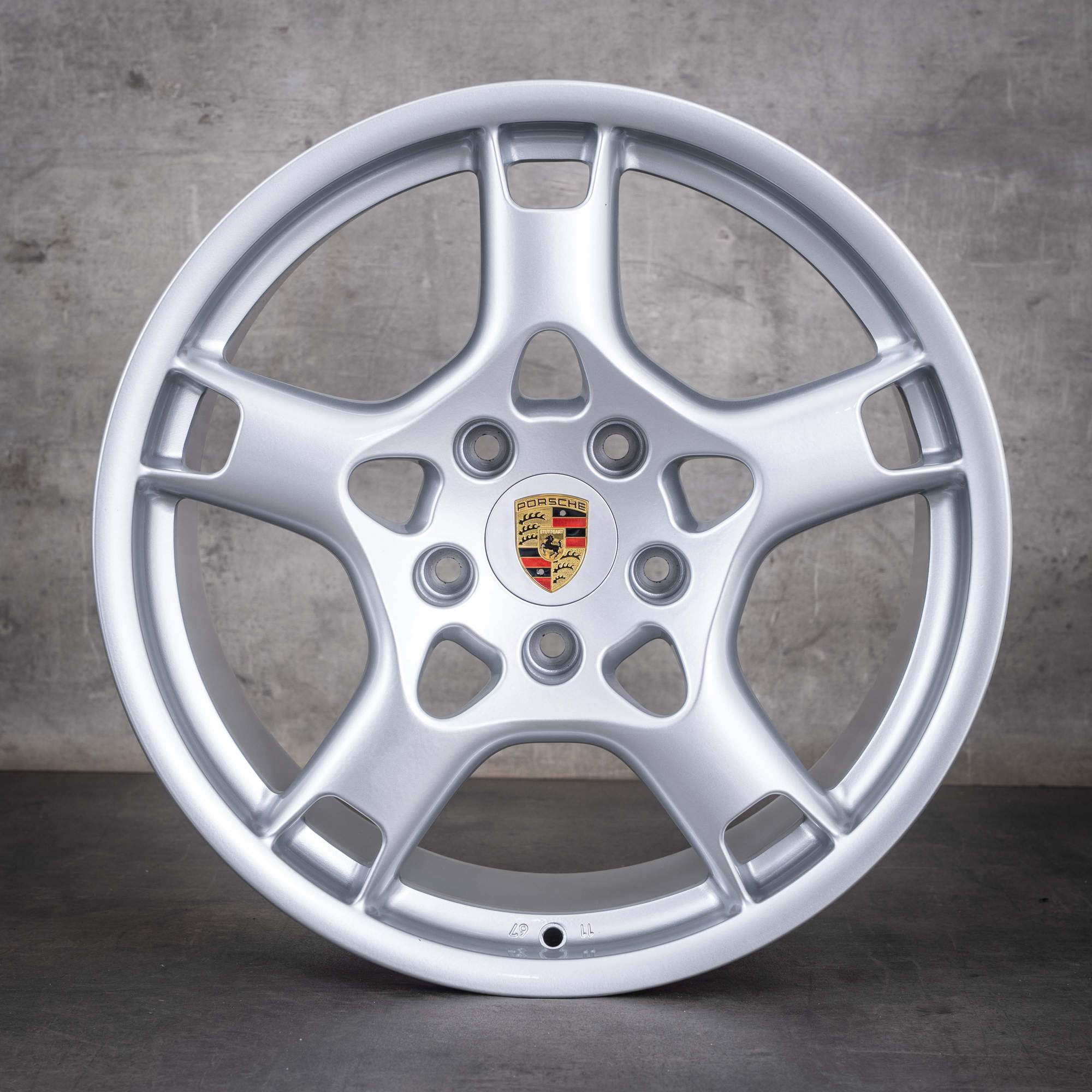 Original Porsche 997 Felgen 19 Zoll Lobster 99736215600 99736216201 silber glanz