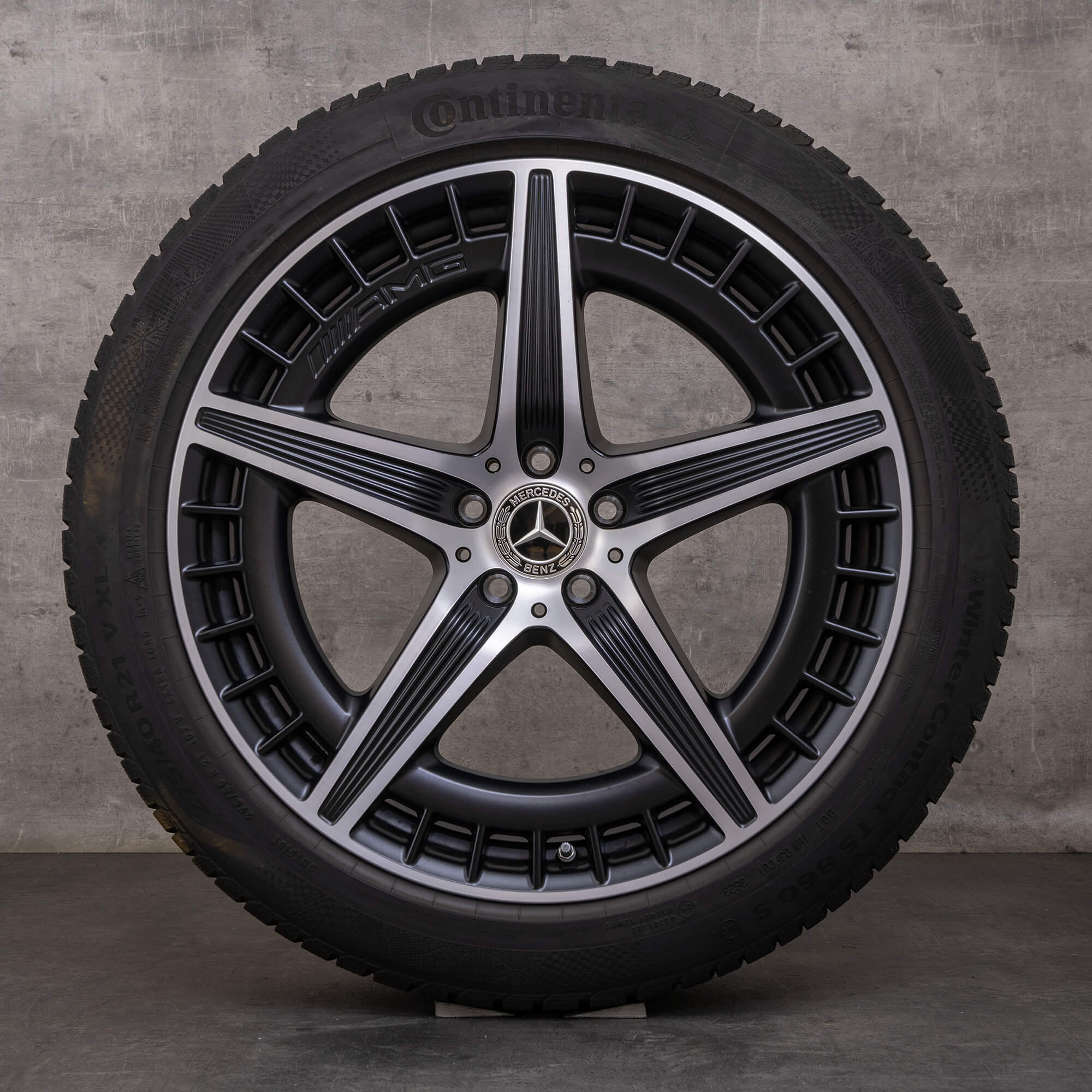 Oryginał Mercedes Benz EQE AMG felgi 21 cali X294 koła letnie A2944011400 czarny mat Polerowane