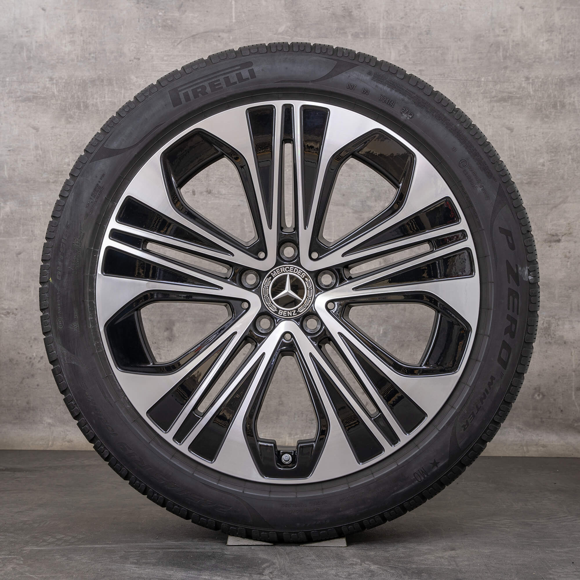 Alkuperäiset Mercedes Benz E-sarjan talvirenkaat 19 tuuman W214 S214 vanteet A2144012300 musta kiillotettu käännetty