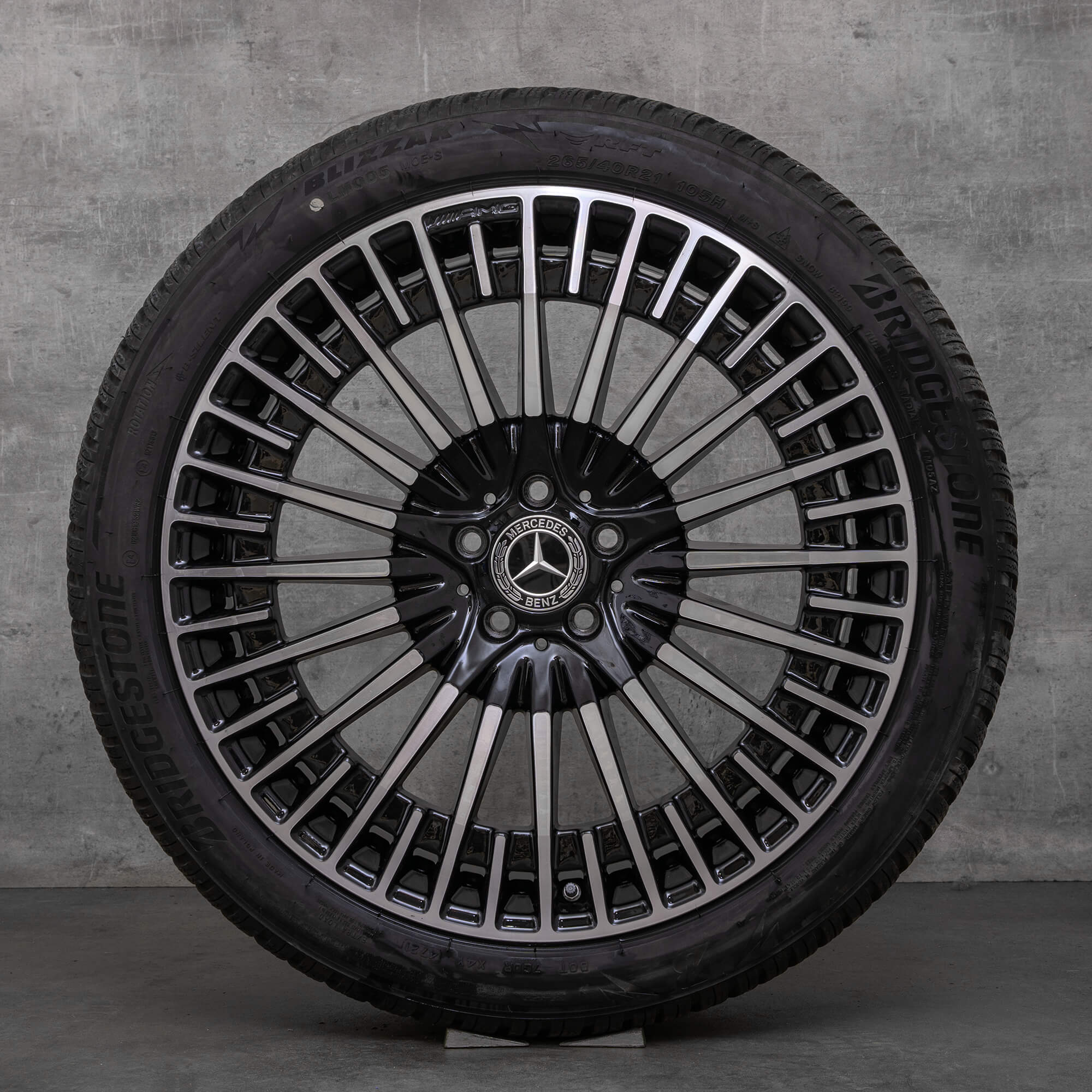 Llantas originales Mercedes EQS AMG de 21 pulgadas V297 llantas verano A2974011500 negro brillante torneado