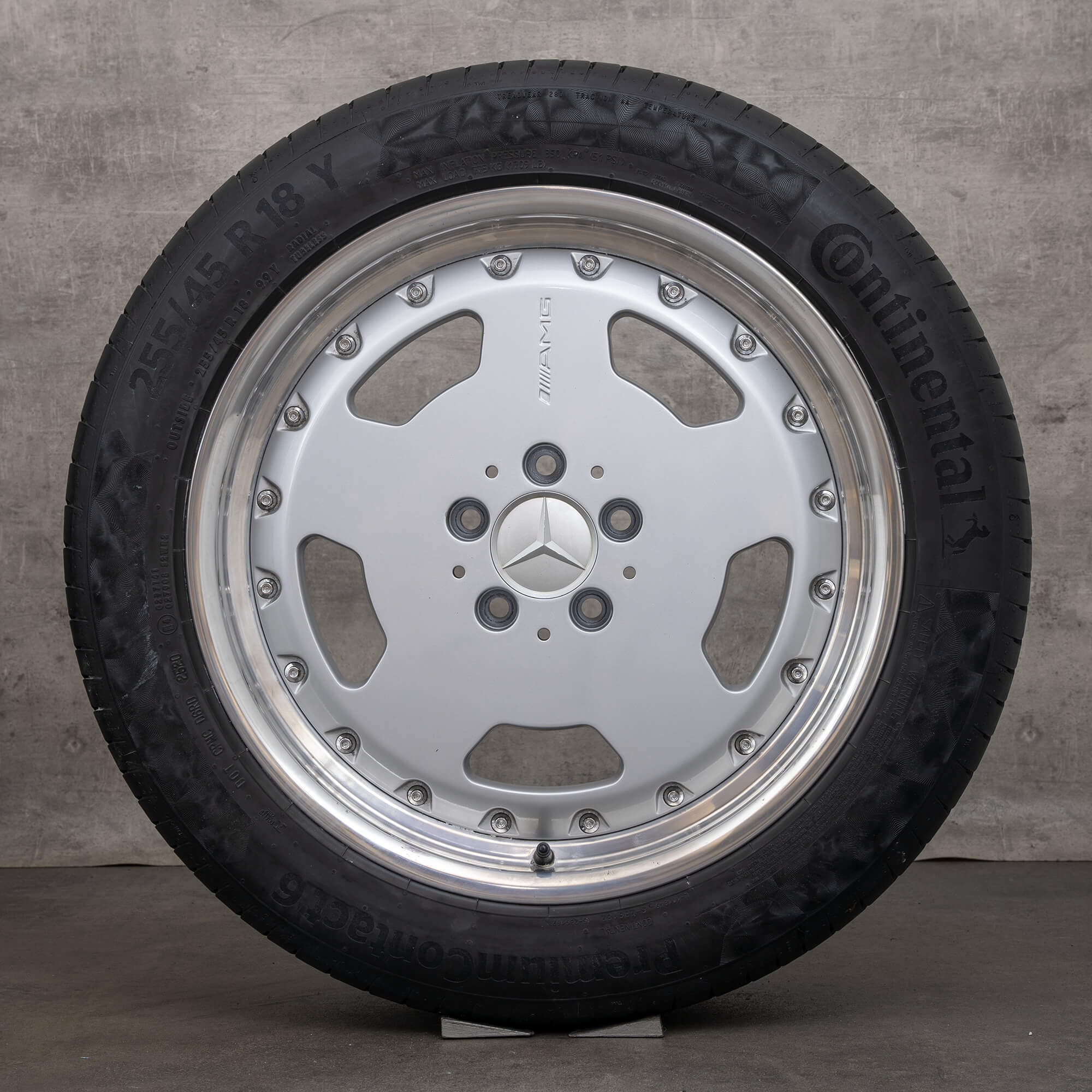 Jantes originais Mercedes-Benz Classe S de 18 polegadas W140 Aero II pneus verão HWA1404000102 prateadas com acabamento cromado
