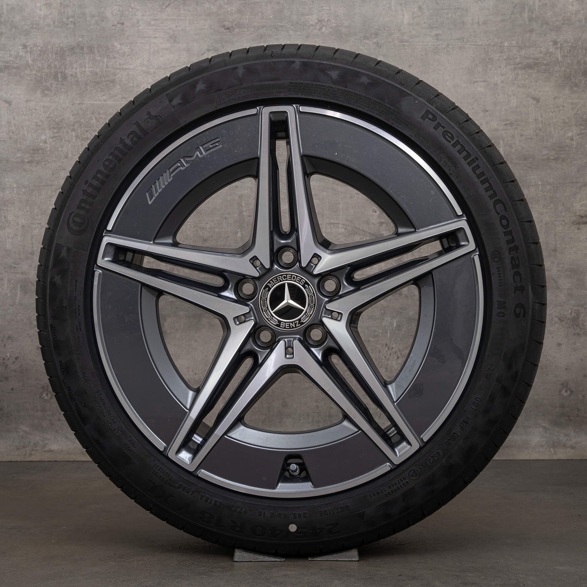 OEM Mercedes Benz C-Class AMG rims 18 inch W206 S206 summer wheels A2064011700 A2064011800 himalaya grey high-gloss