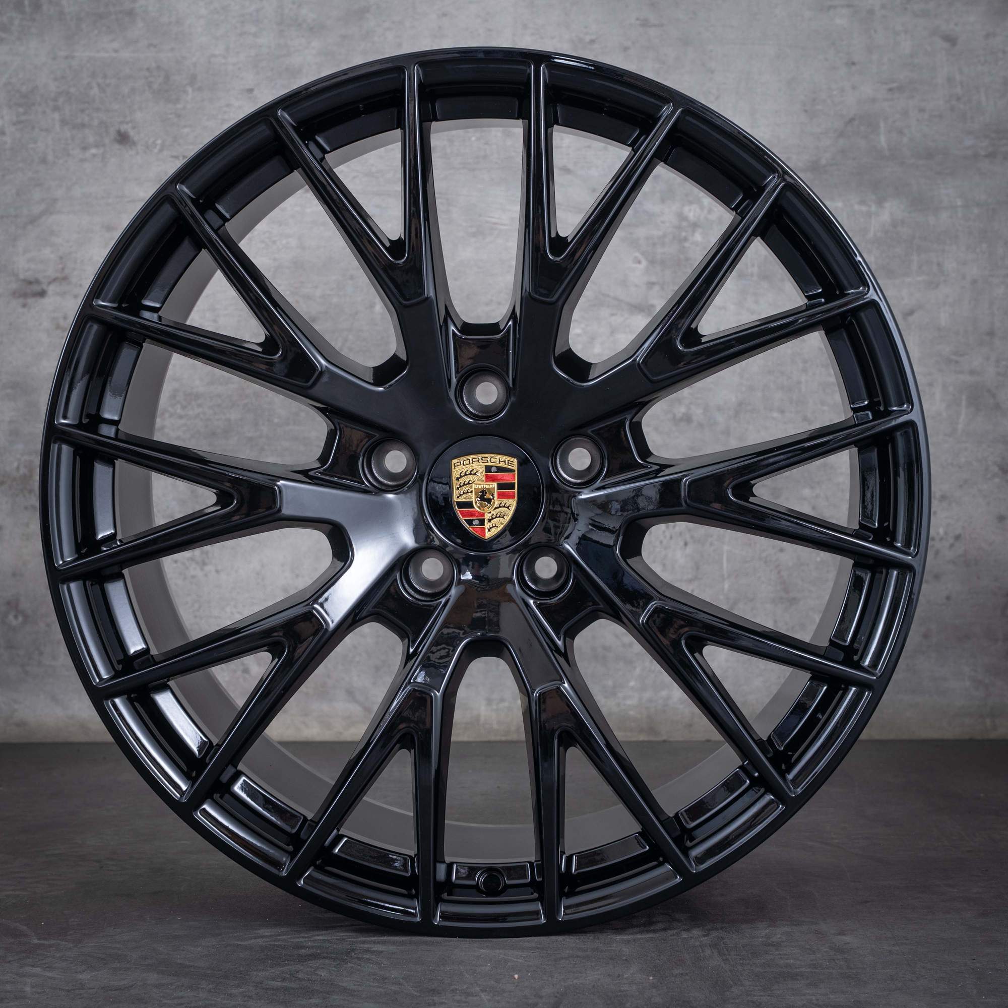 Alkuperäinen Porsche Panamera 976 Turbo S GTS 4 4S Hybridit 21 tuuman vanteet 976601025AA 976601025AB Exclusive Design musta kiiltävä