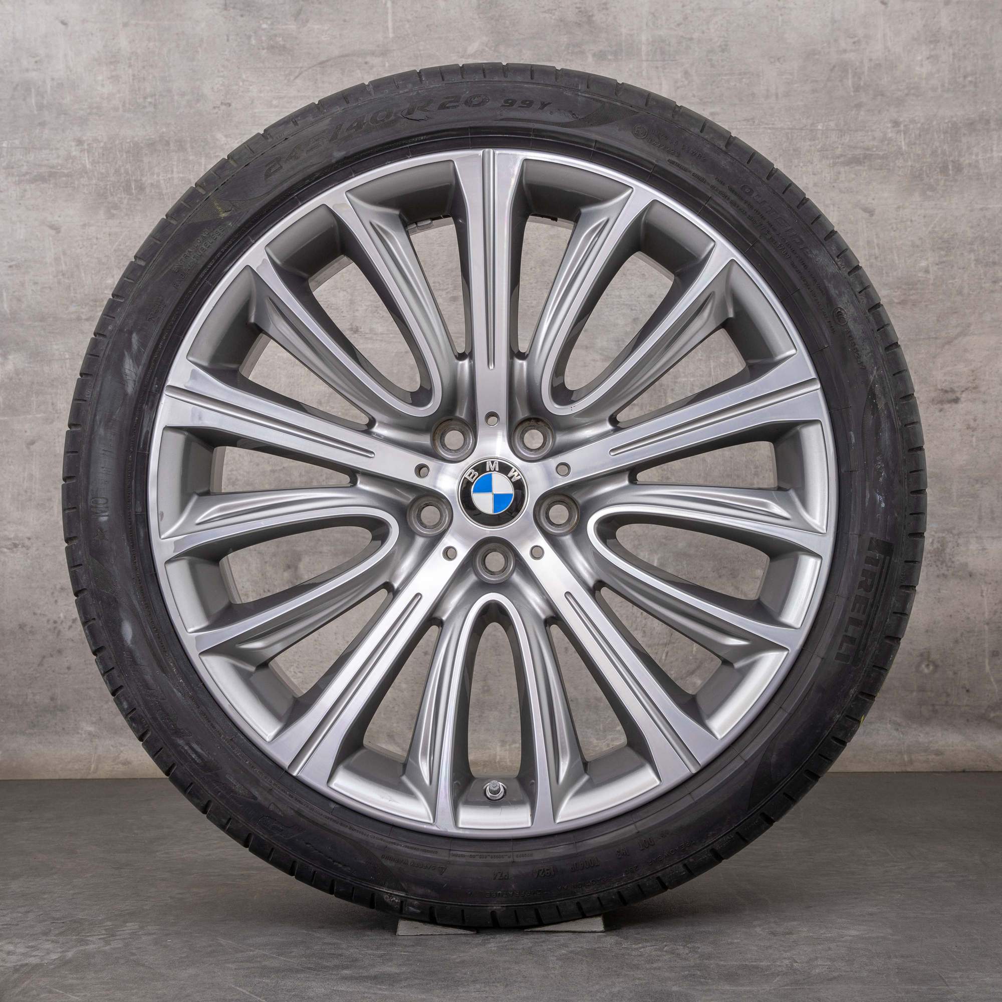 Oryginalne felgi BMW serii 7 6 20 cali G11 G12 G32 koła letnie 6863110 6863111 stylizacja V-spoke 628 ferric grey polerowane