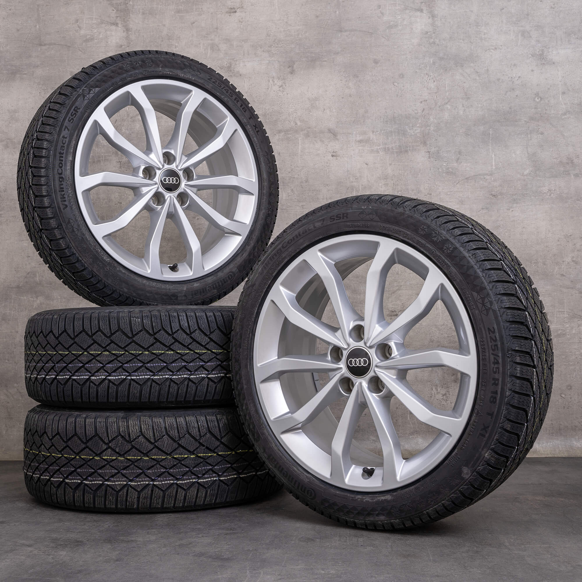 OEM Audi A4 S4 winter wheels 18 inch 8W B9 rims 8W0601025ED silver