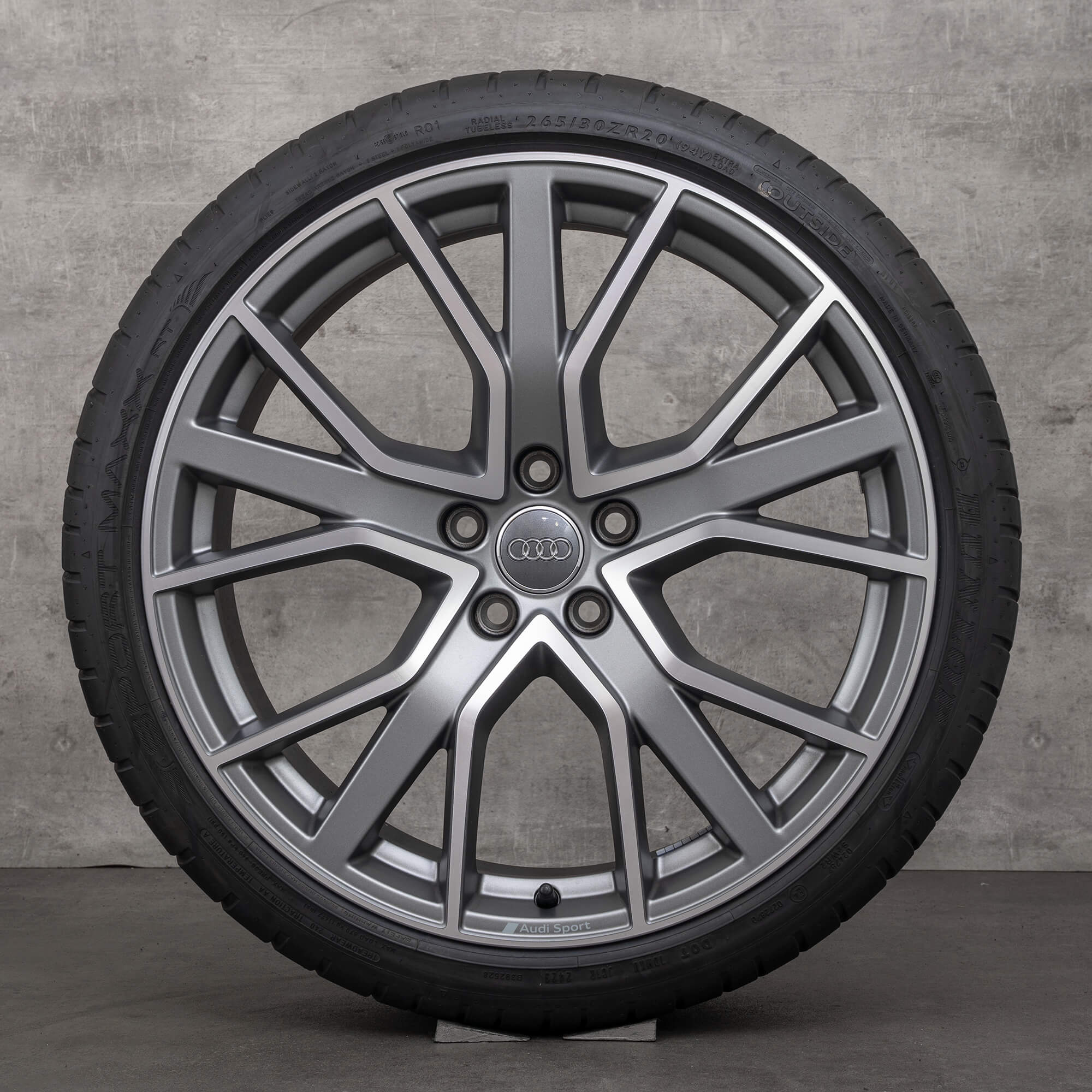 Originale Audi A5 S5 cerchi 20 pollici F5 8W B9 ruote estive 8W0601025EG titano opaco lucido tornito NUOVO