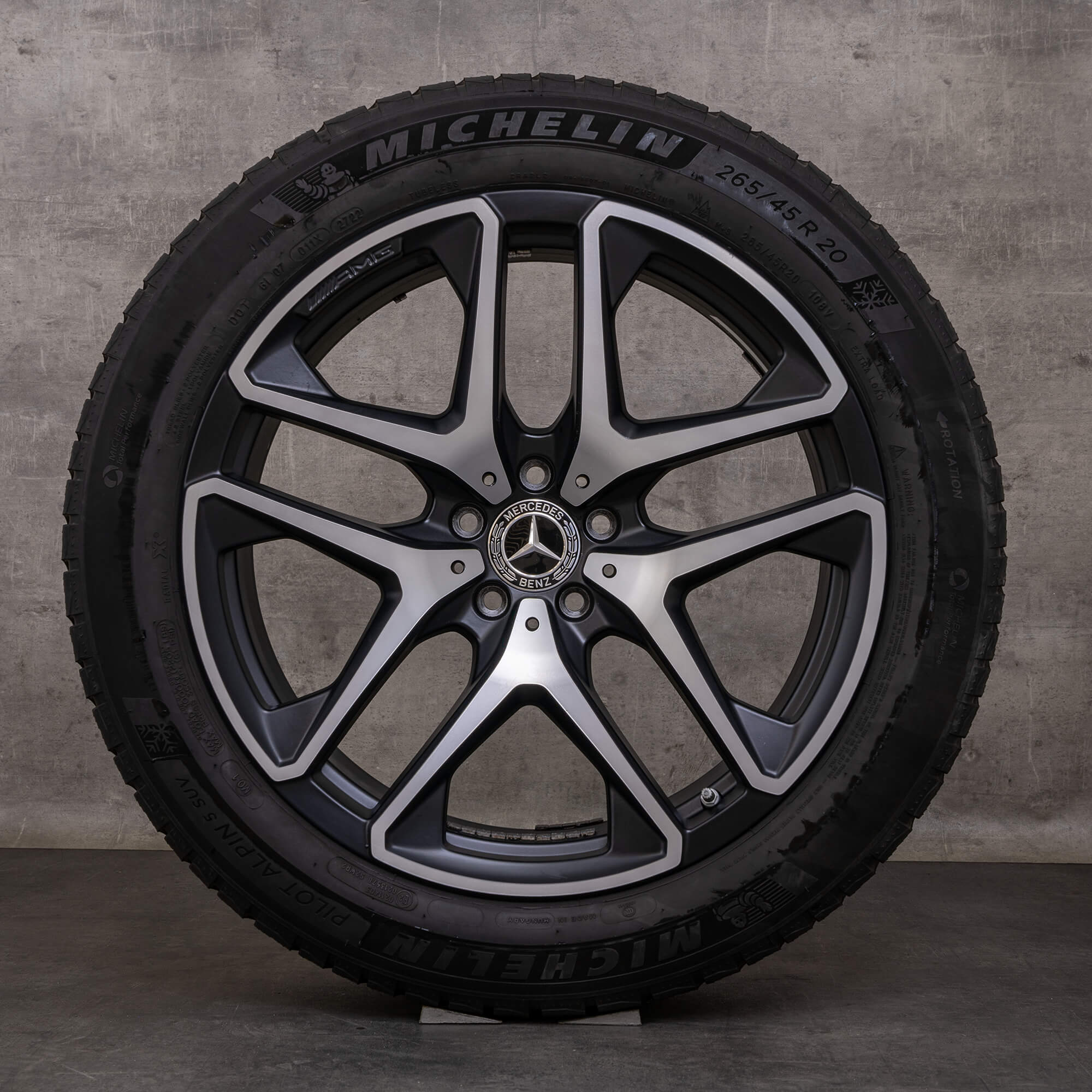 Originale Mercedes Benz GLC 63 & S AMG vinterdæk med fælge 20 tommer X253 C253 A2534013600 A2534013700 sort mat blank drejet