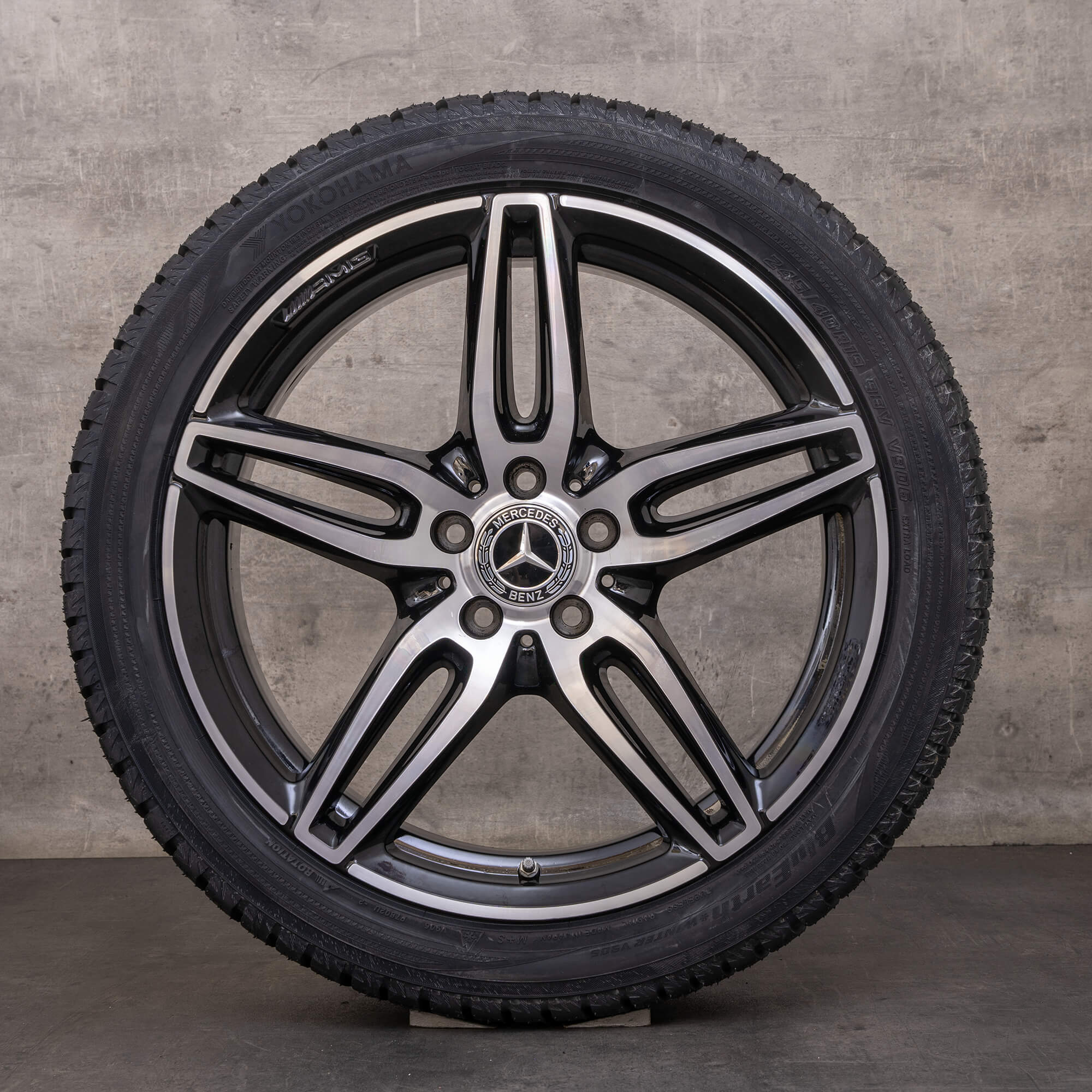 Orijinal Mercedes Benz E-Serisi AMG kış jant lastik 19 inç W213 S213 C238 A238 jantlar A2134012000 siyah parlak tornalanmış