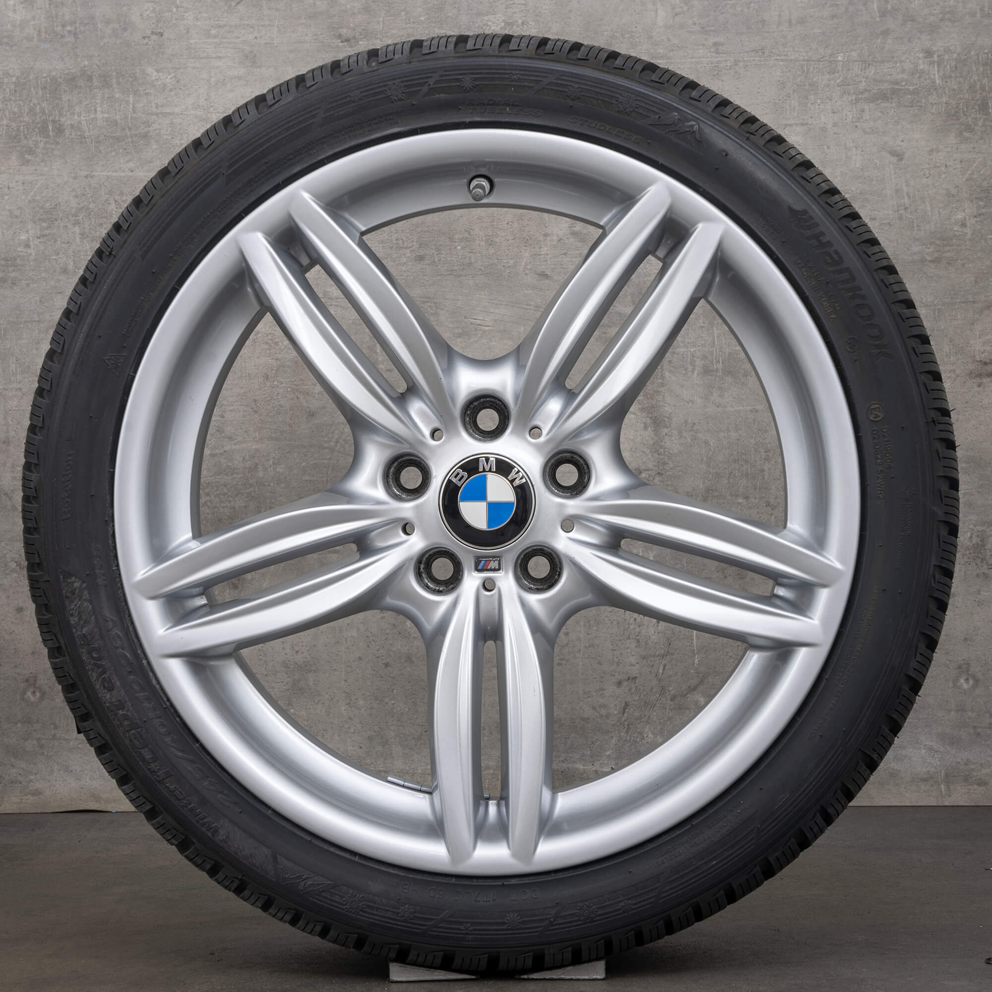 Originale BMW 5-serie felger 19 tommer F11 vinterdekk 351 M 7842652 sølv vinterhjul