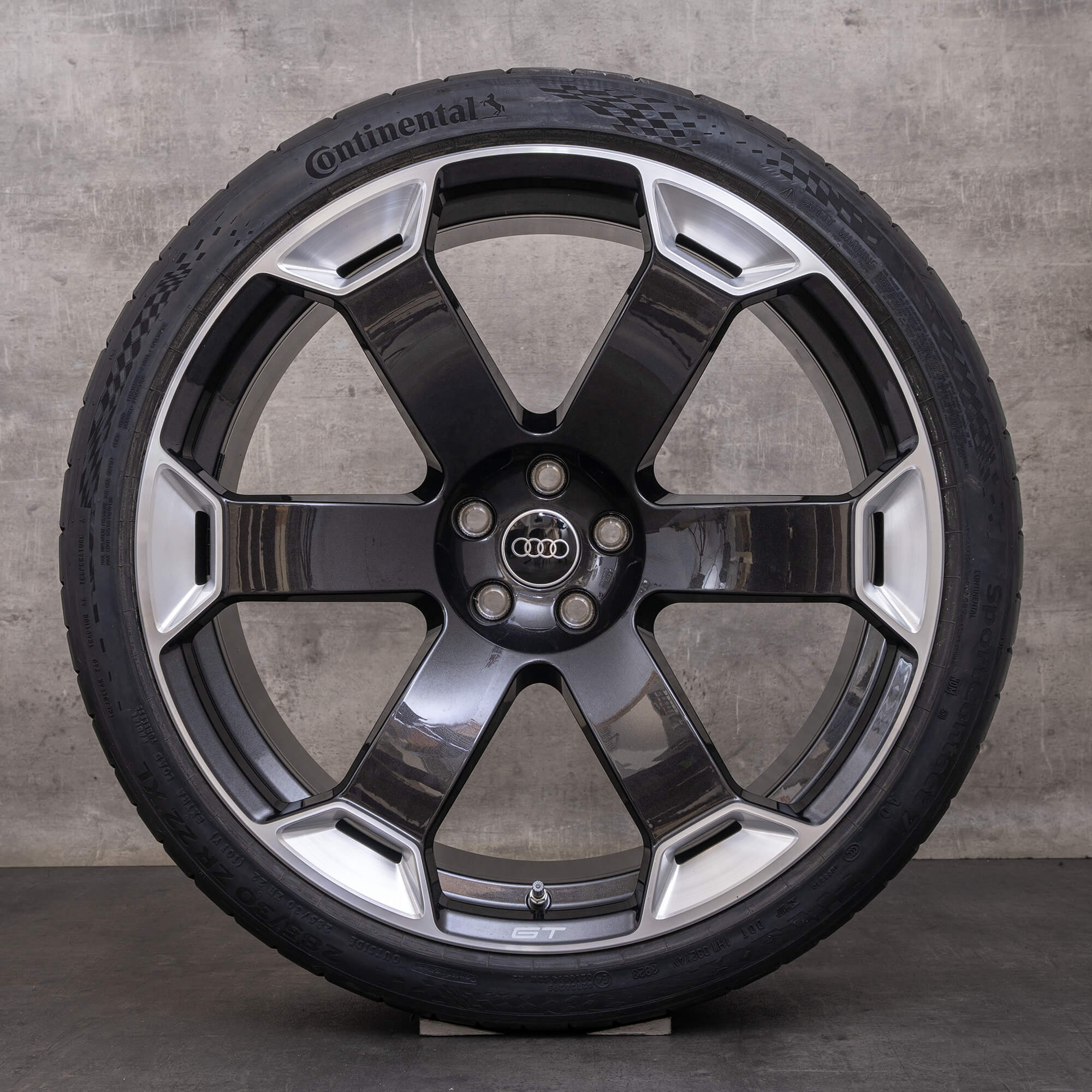 Jante originale Audi RS6 RS7 GT 22 inch 4K C8 Anvelope de vară retro 4K0601025EB titan Lucios NOU