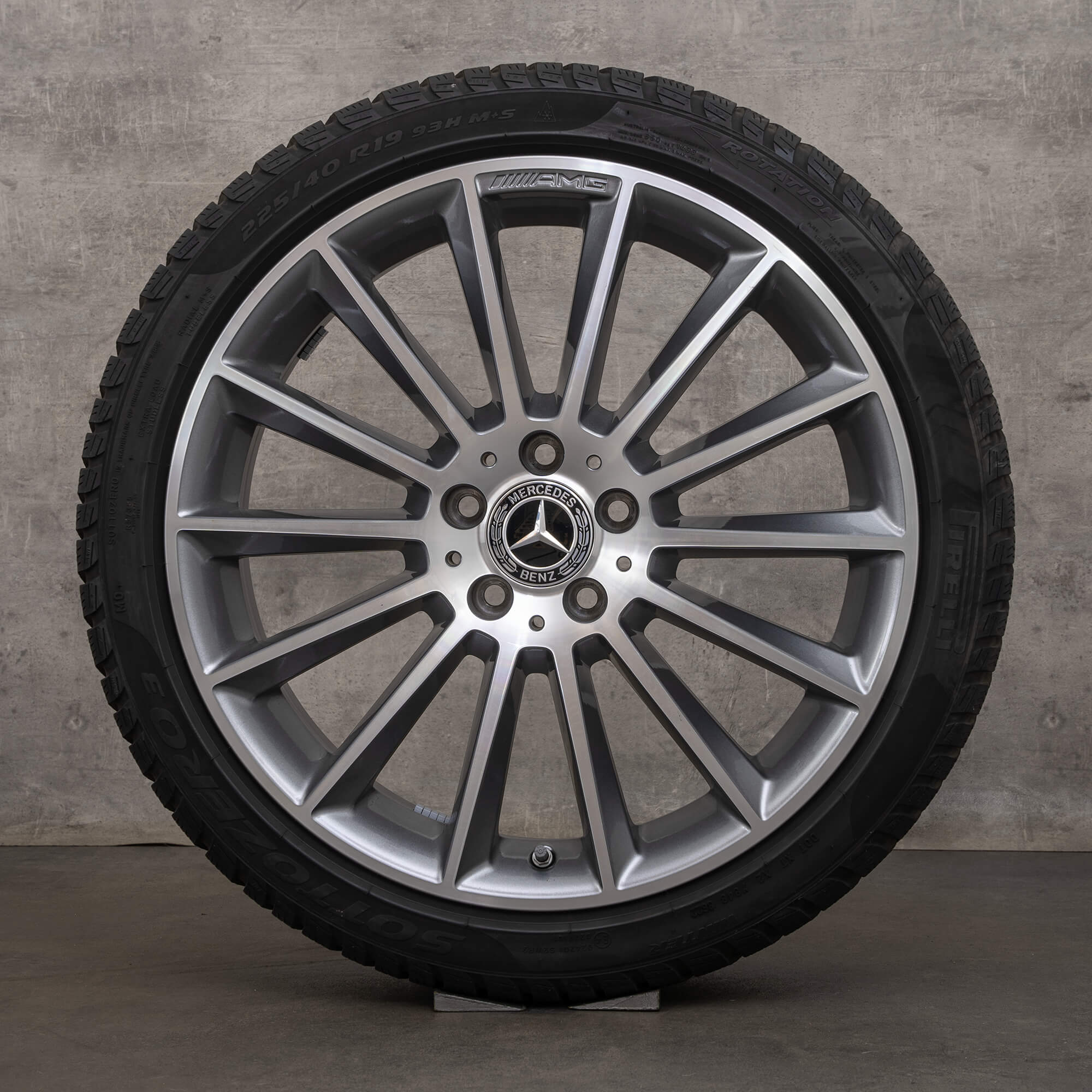 Oryginał AMG Mercedes Klasy B CLA koła zimowe 19 cali W177 V177 W247 C118 X118 Felgi opony A1774011600 himalaya szary