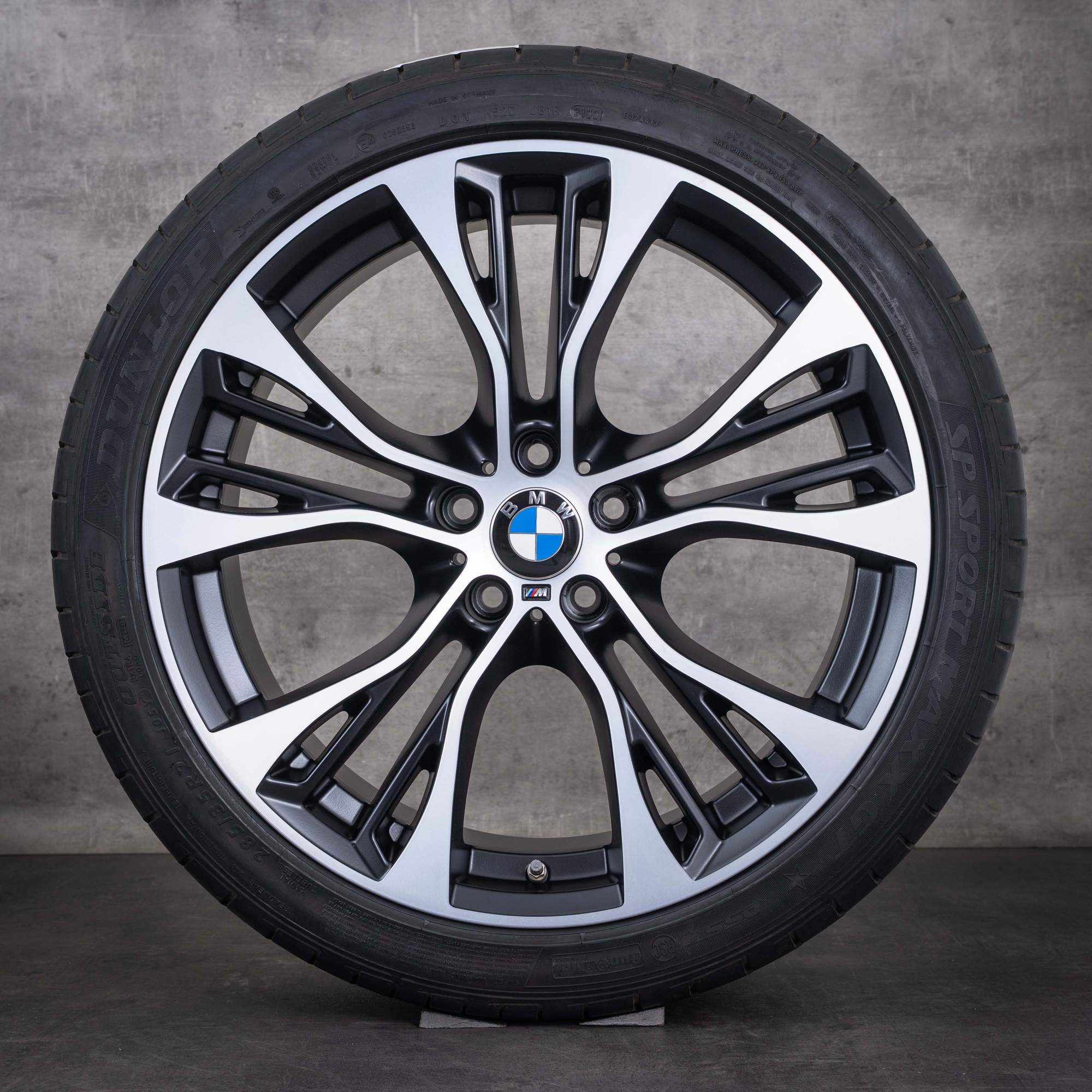 Original BMW X5 X6 Felgen 21 Zoll E70 F15 F16 Sommerräder Styling 599 M 6859423 6859424 schwarz matt glanzgedreht NEU